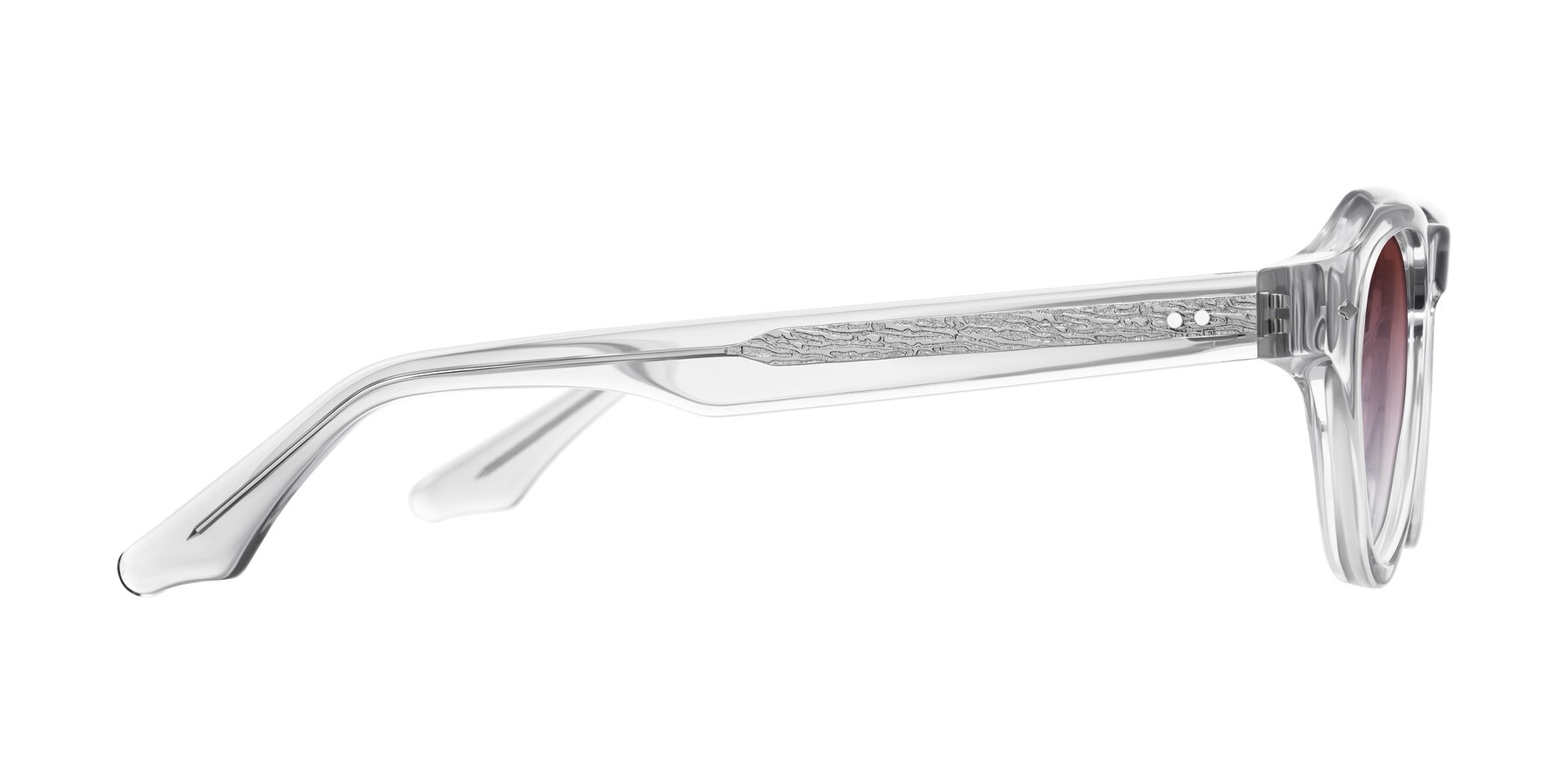 Side of Ascend in Transparent Gray with Garnet Gradient Lenses