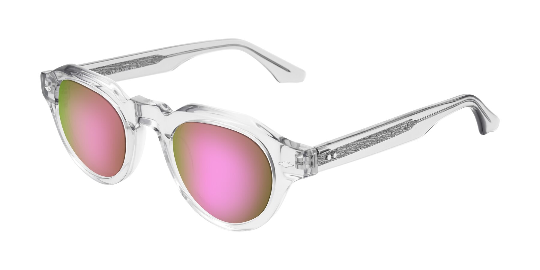 Angle of Ascend in Transparent Gray with Pink Mirrored Lenses