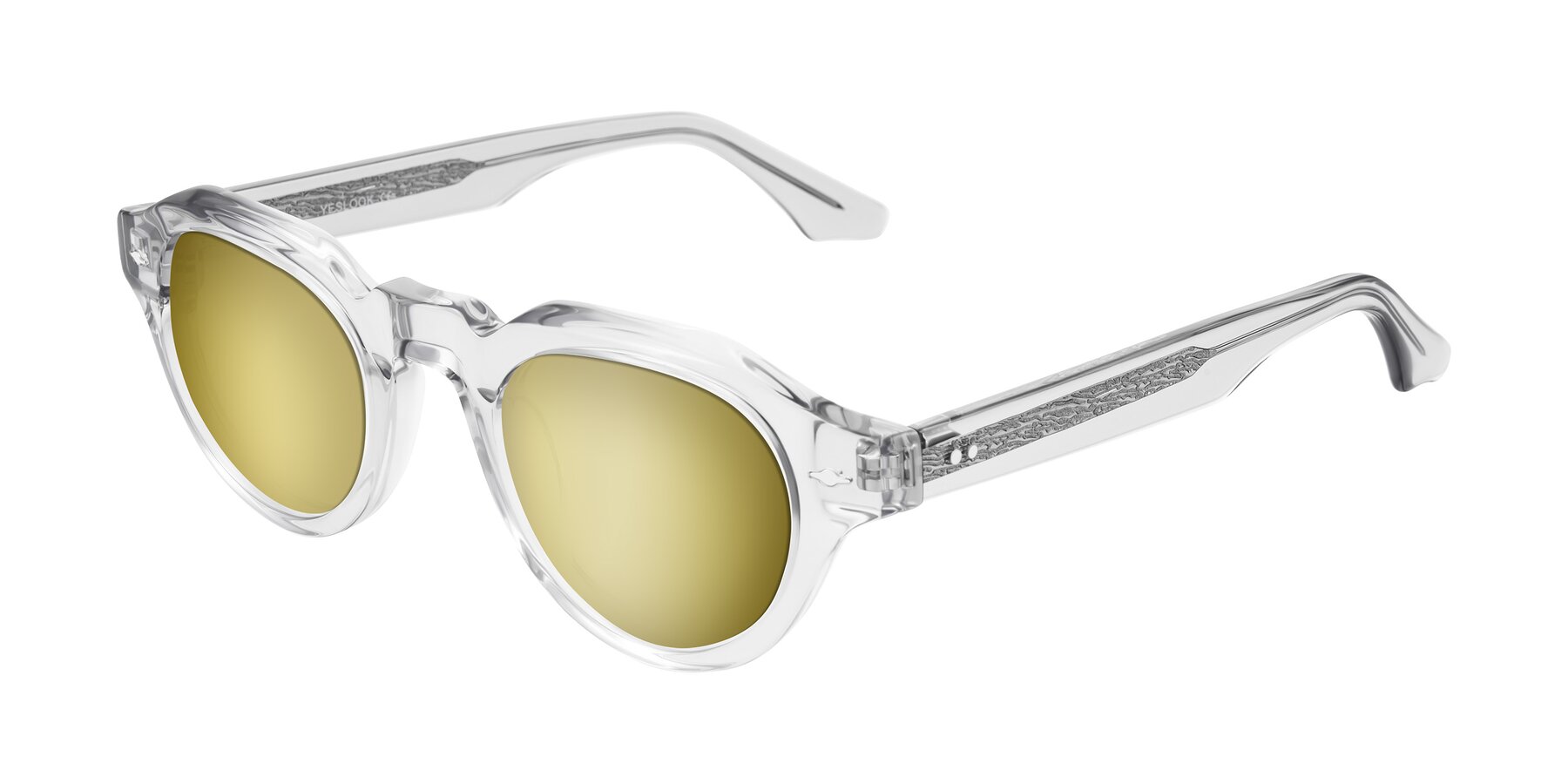 Angle of Ascend in Transparent Gray with Gold Mirrored Lenses