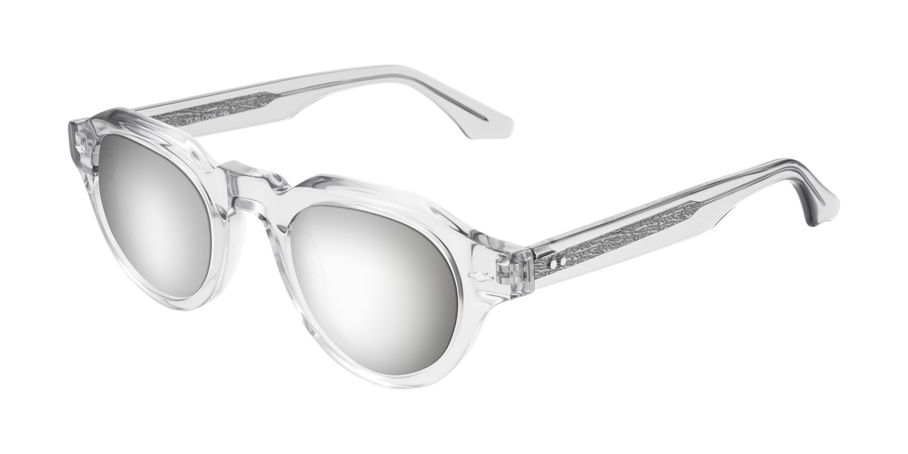 Angle of Ascend in Transparent Gray with Silver Mirrored Lenses