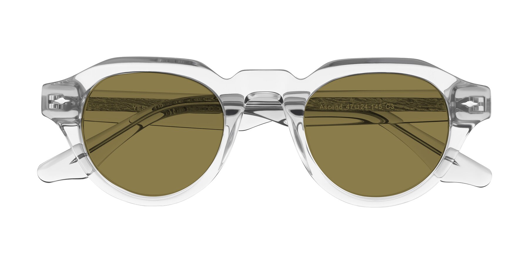 Folded Front of Ascend in Transparent Gray with Brown Polarized Lenses