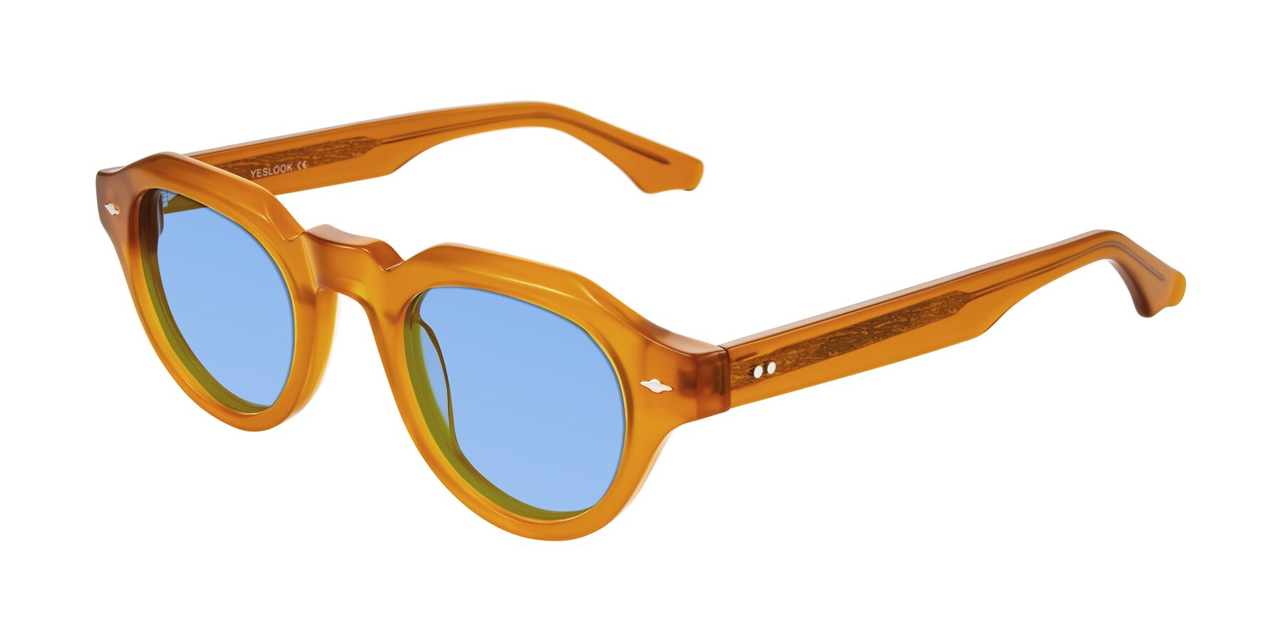 Angle of Ascend in Caramel with Medium Blue Tinted Lenses