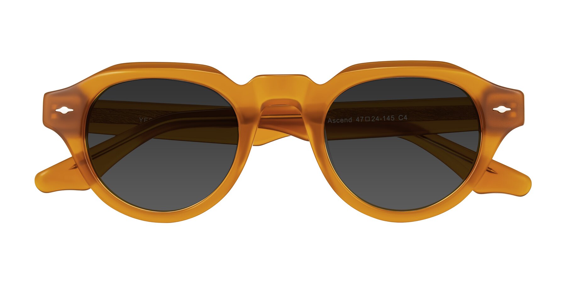 Folded Front of Ascend in Caramel with Gray Tinted Lenses
