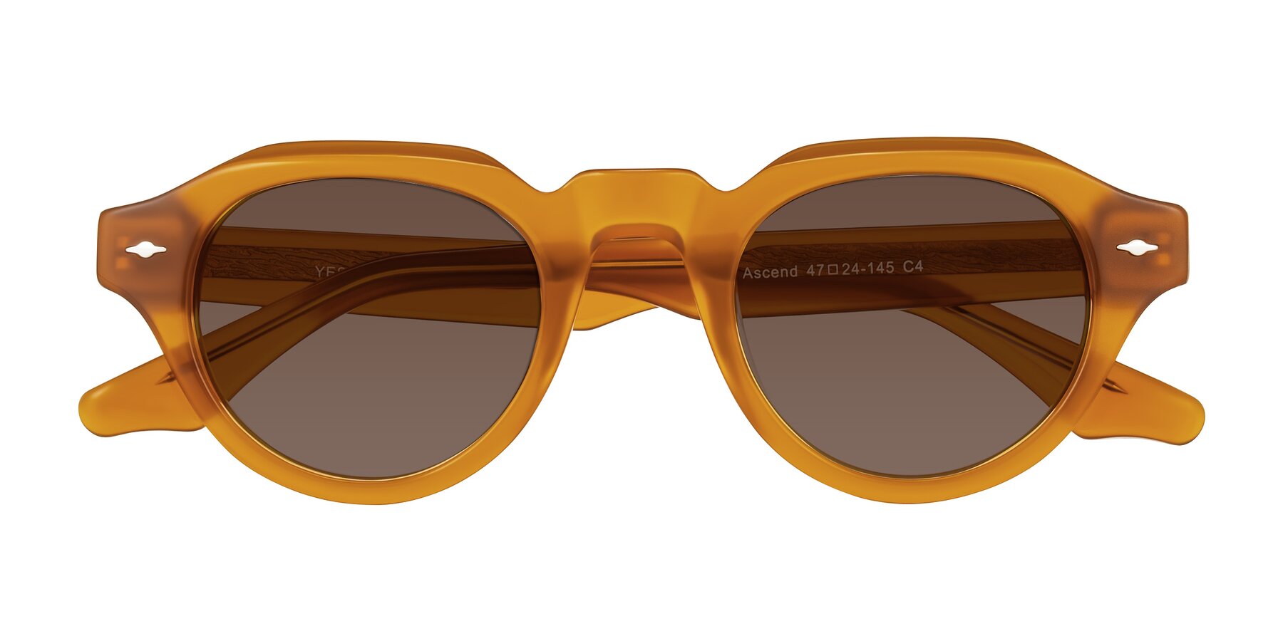 Folded Front of Ascend in Caramel with Brown Tinted Lenses