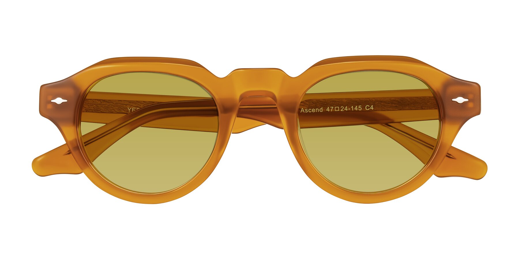 Folded Front of Ascend in Caramel with Champagne Tinted Lenses