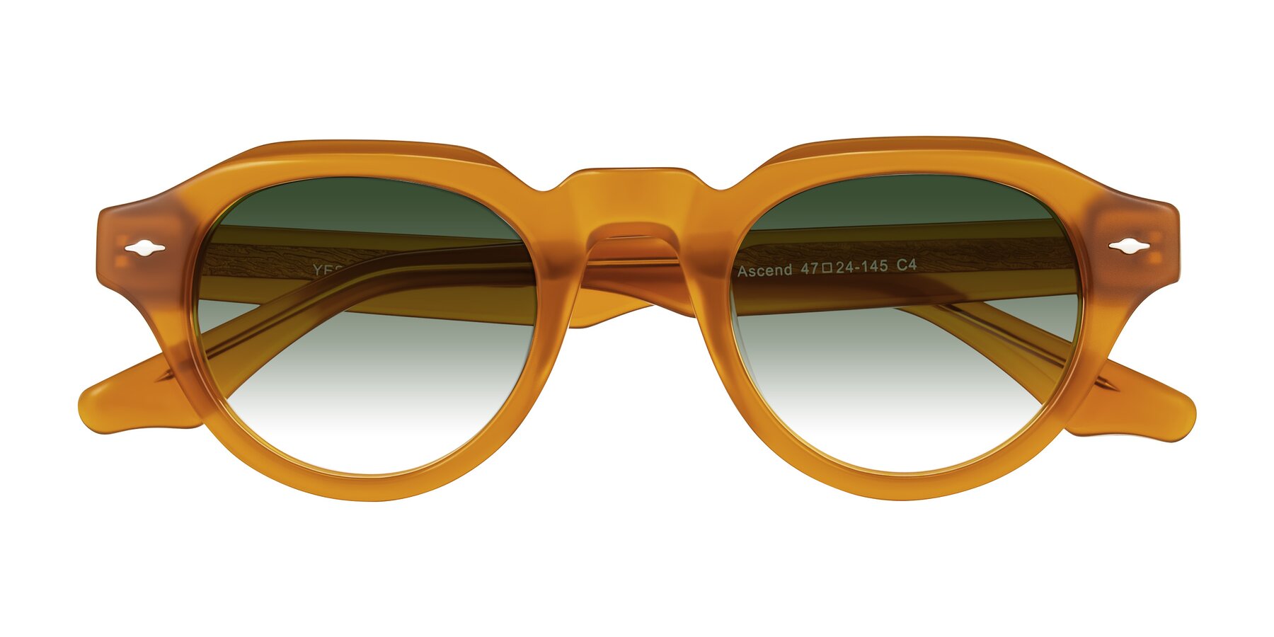 Folded Front of Ascend in Caramel with Green Gradient Lenses