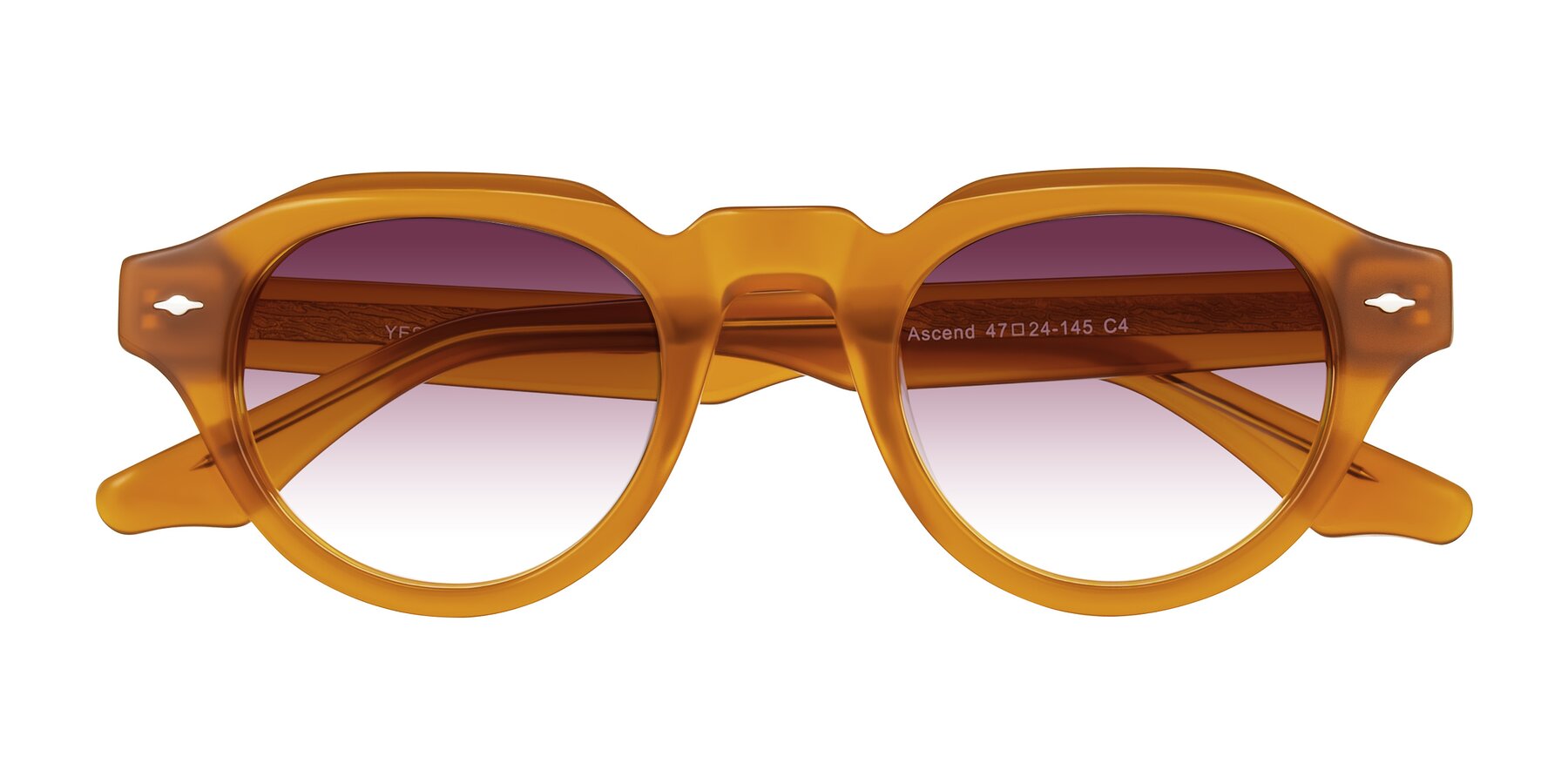 Folded Front of Ascend in Caramel with Wine Gradient Lenses