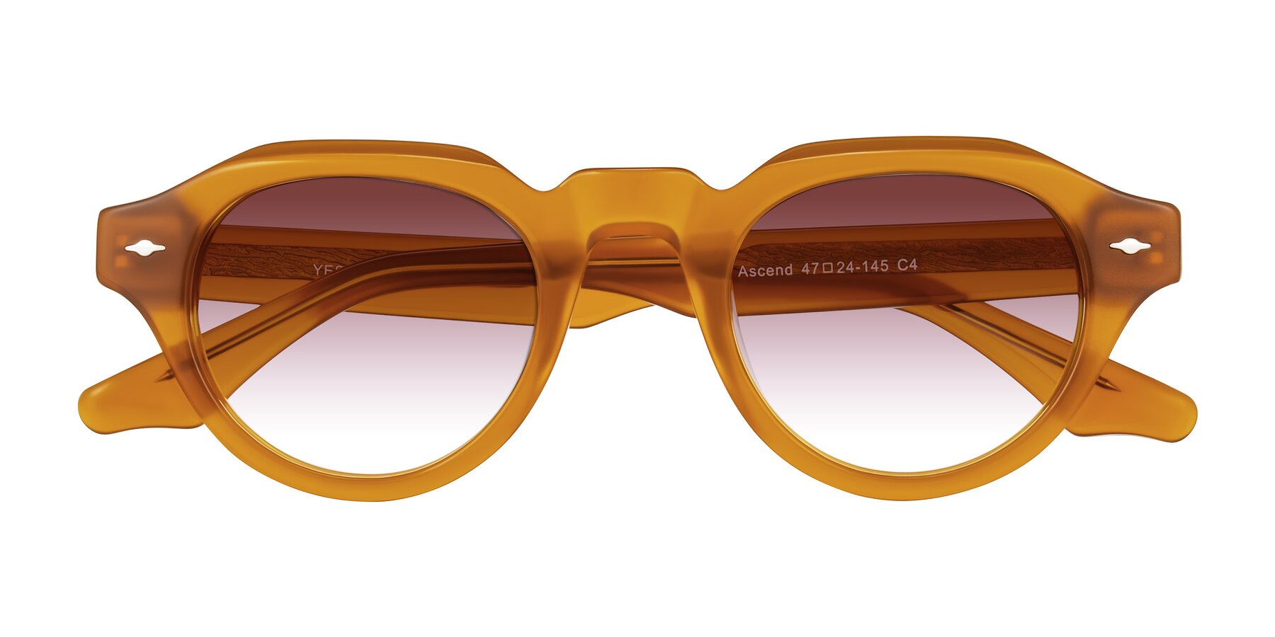 Folded Front of Ascend in Caramel with Garnet Gradient Lenses