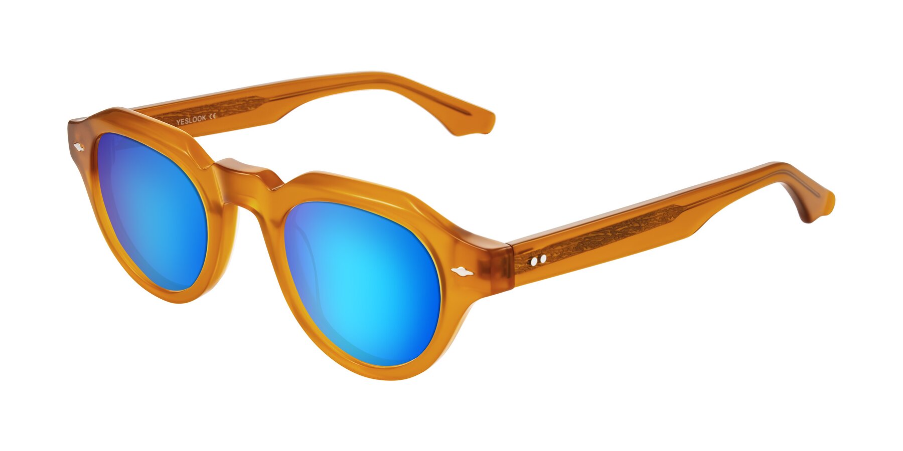Angle of Ascend in Caramel with Blue Mirrored Lenses