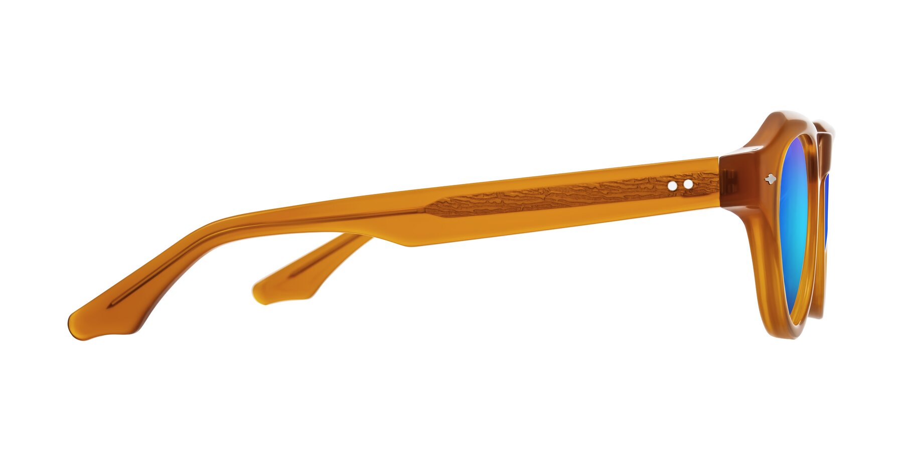 Side of Ascend in Caramel with Blue Mirrored Lenses