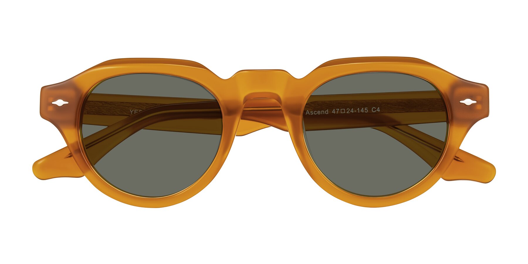 Folded Front of Ascend in Caramel with Gray Polarized Lenses