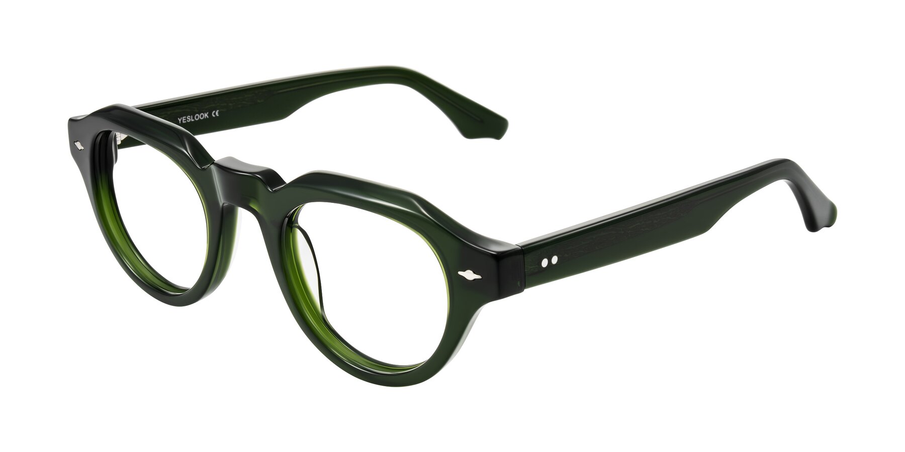 Angle of Ascend in Dark Jade Green with Clear Blue Light Blocking Lenses