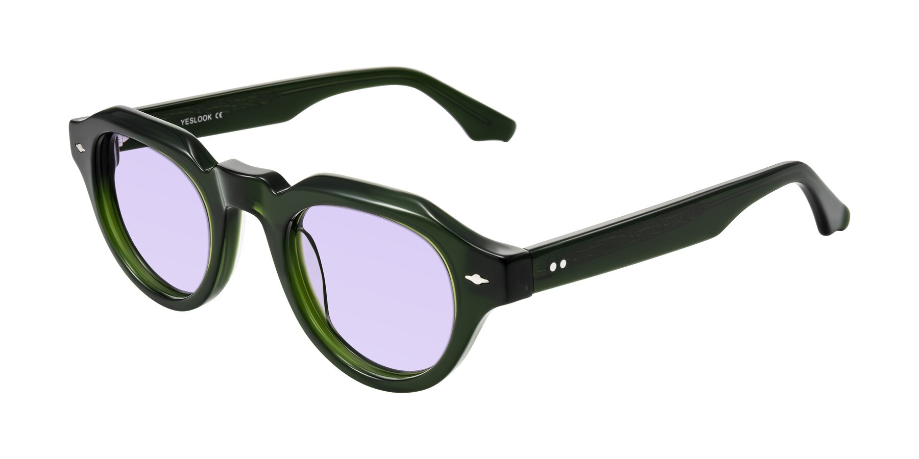 Angle of Ascend in Dark Jade Green with Light Purple Tinted Lenses