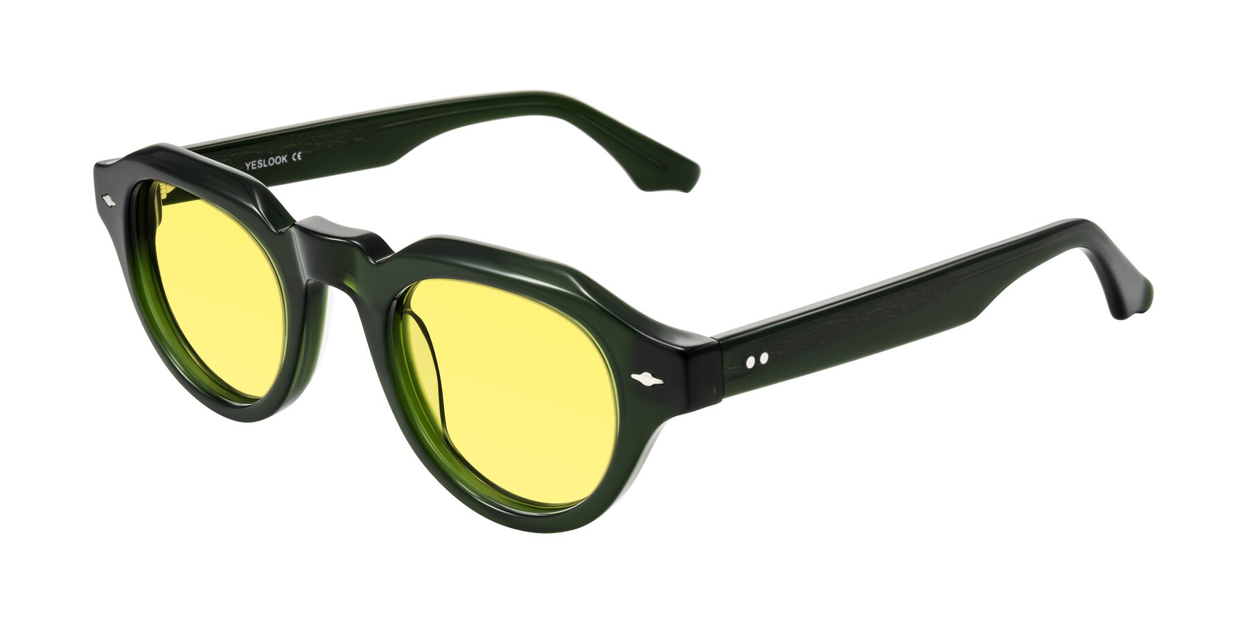Angle of Ascend in Dark Jade Green with Medium Yellow Tinted Lenses