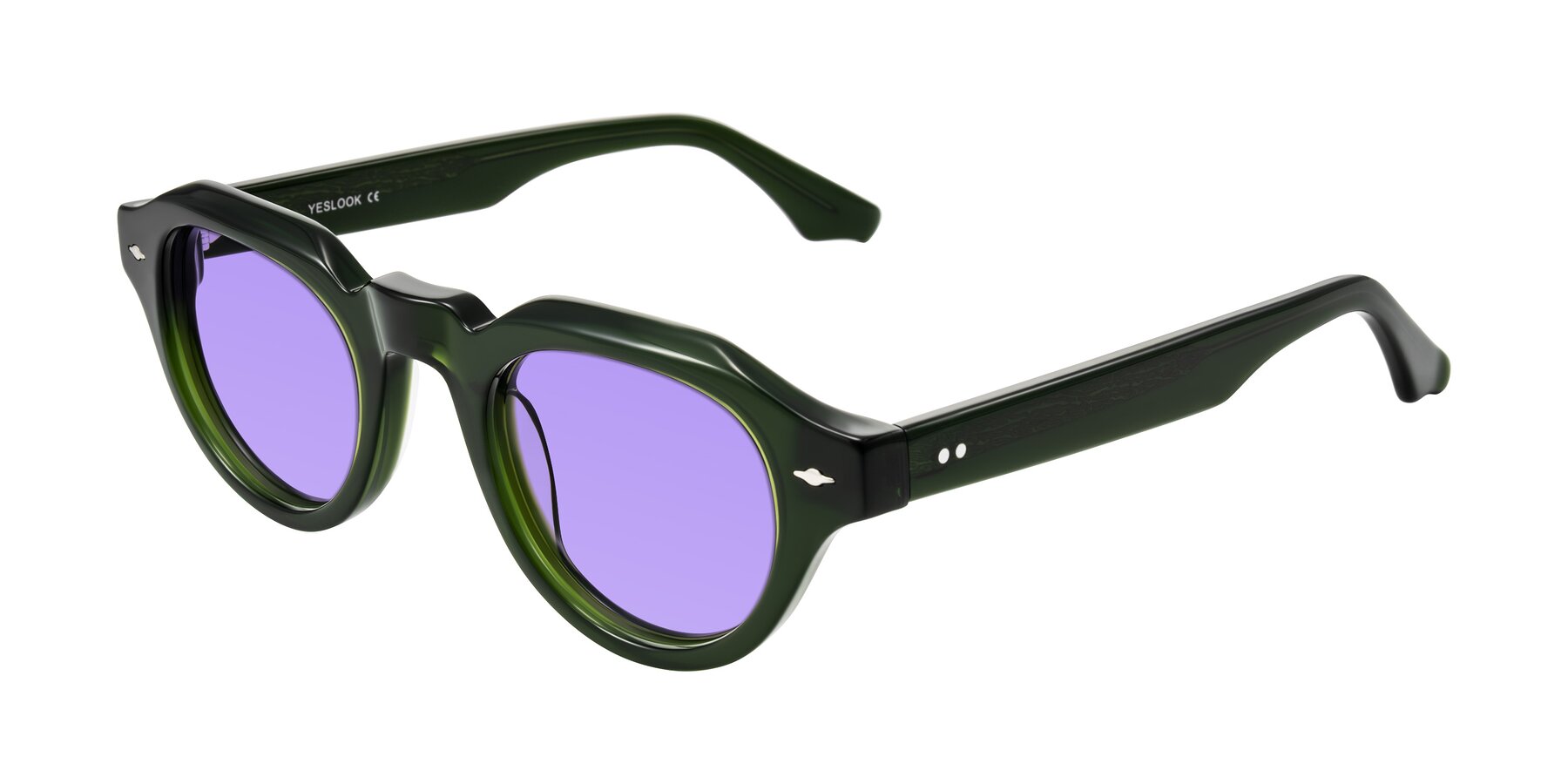Angle of Ascend in Dark Jade Green with Medium Purple Tinted Lenses