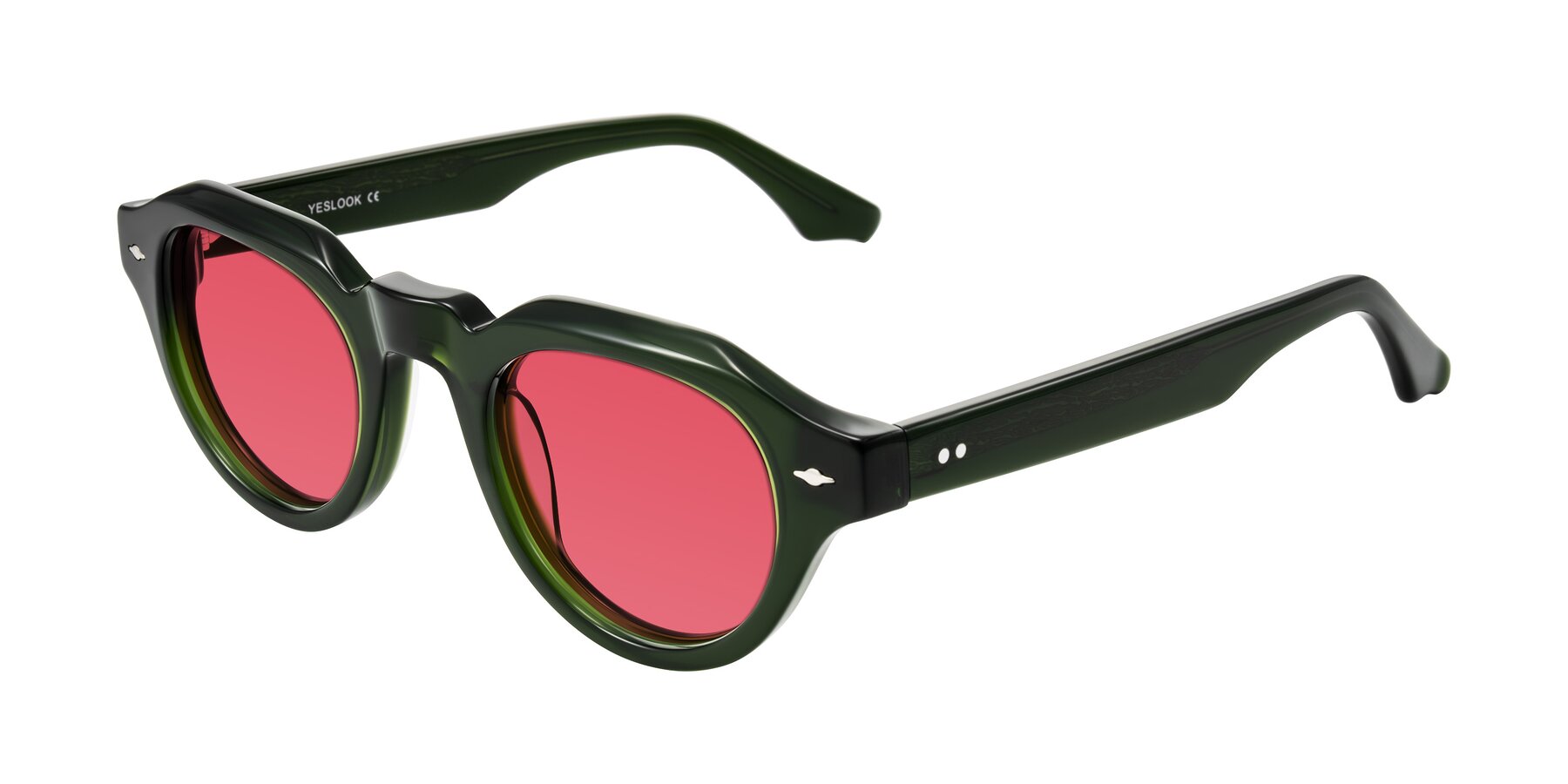 Angle of Ascend in Dark Jade Green with Red Tinted Lenses