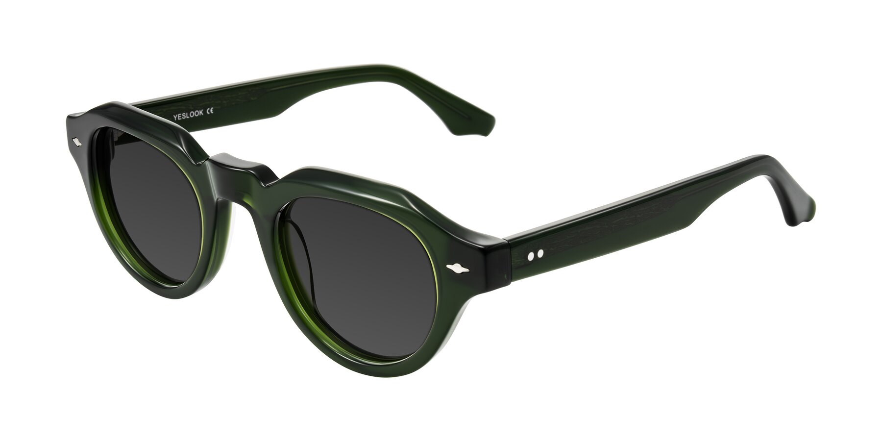 Angle of Ascend in Dark Jade Green with Gray Tinted Lenses