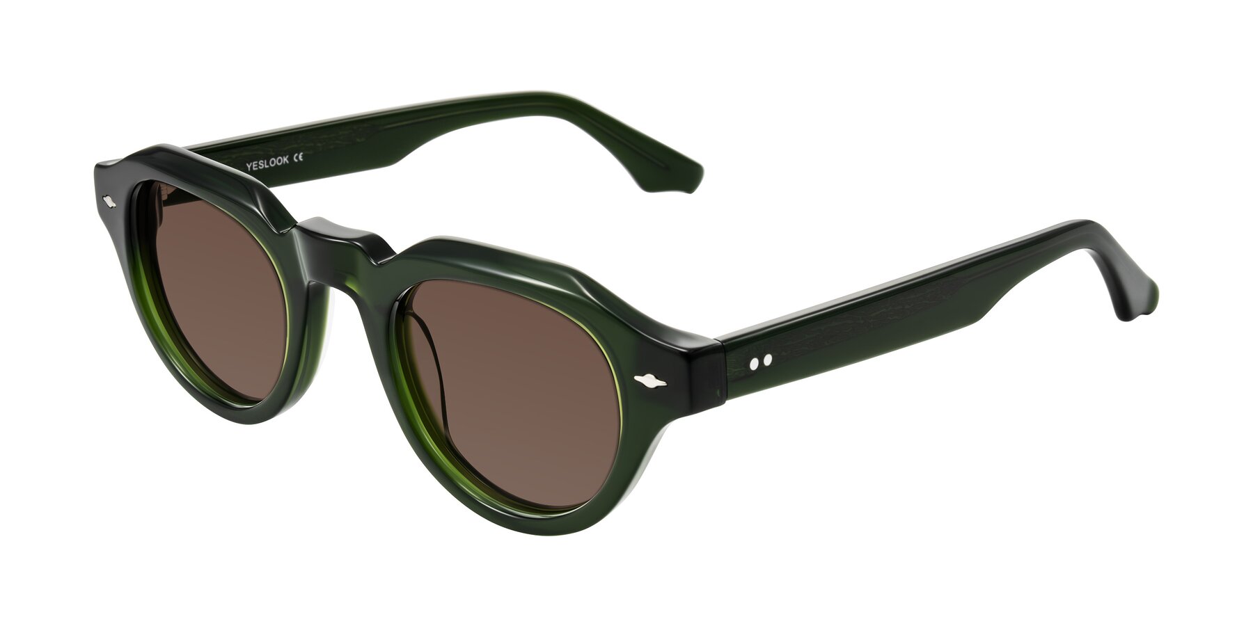 Angle of Ascend in Dark Jade Green with Brown Tinted Lenses