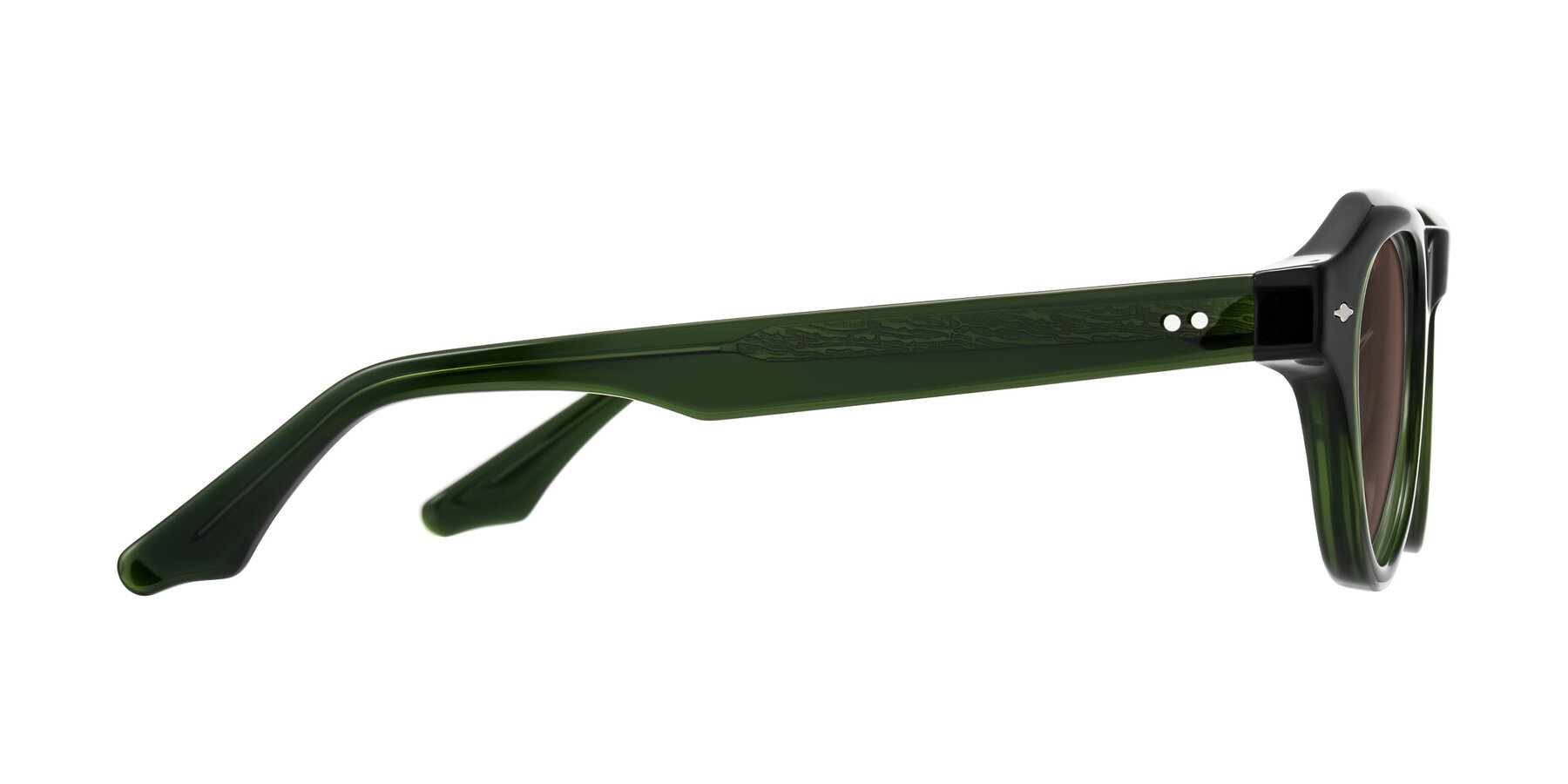 Side of Ascend in Dark Jade Green with Brown Tinted Lenses