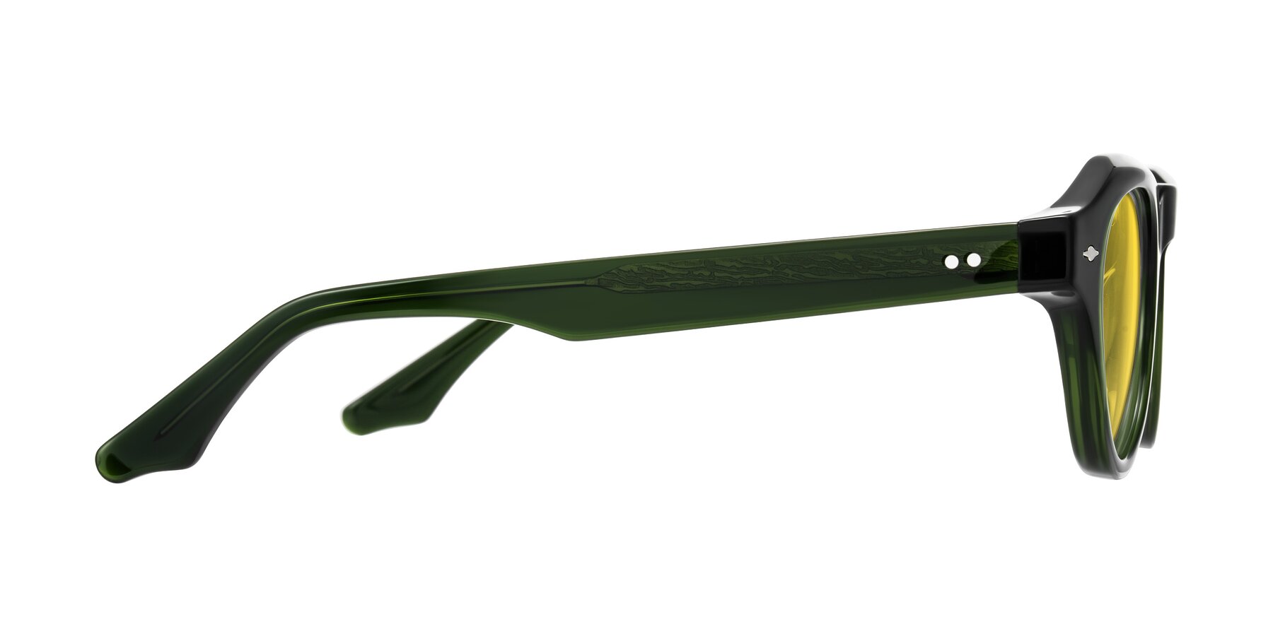 Side of Ascend in Dark Jade Green with Yellow Tinted Lenses