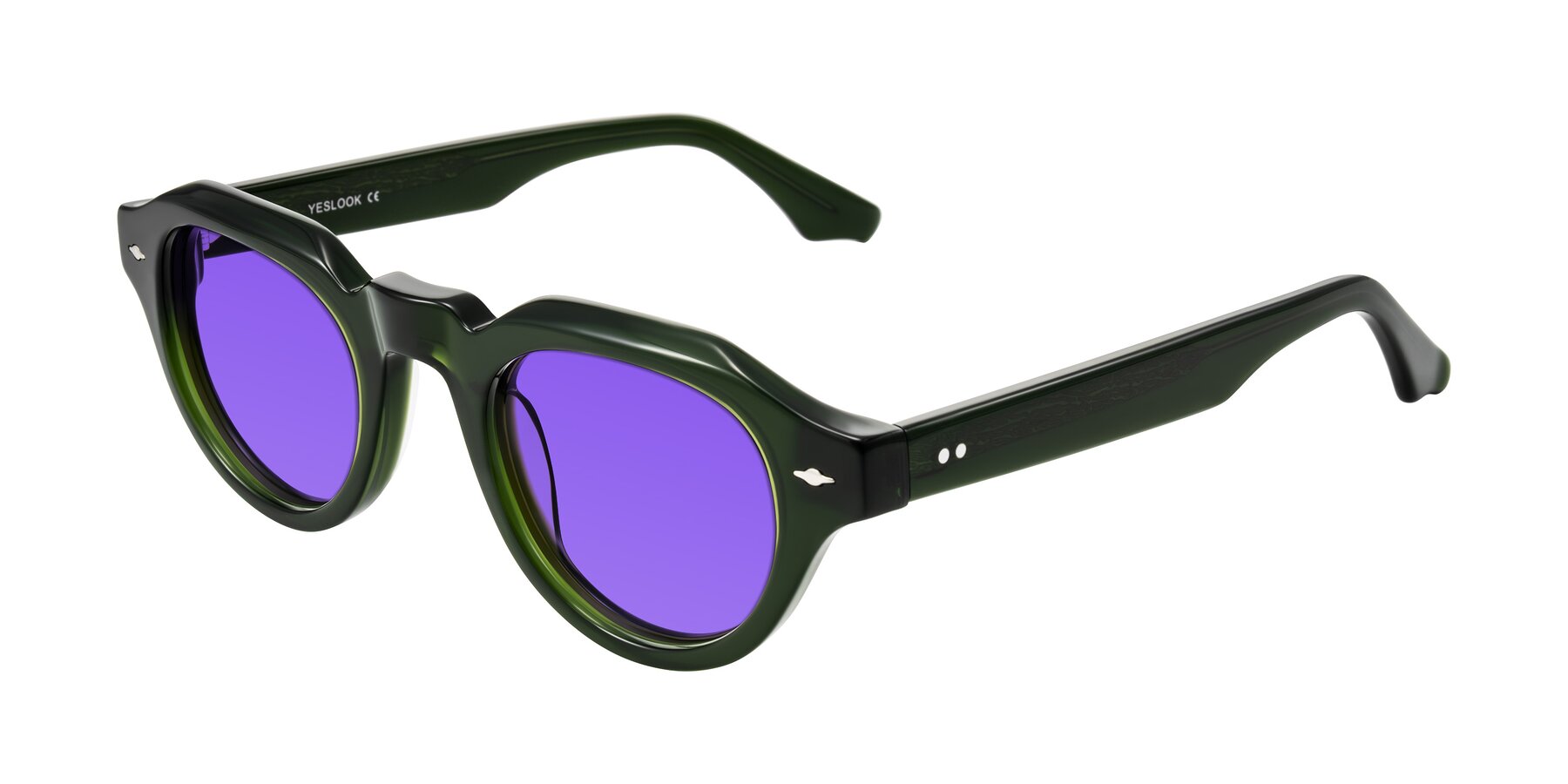 Angle of Ascend in Dark Jade Green with Purple Tinted Lenses