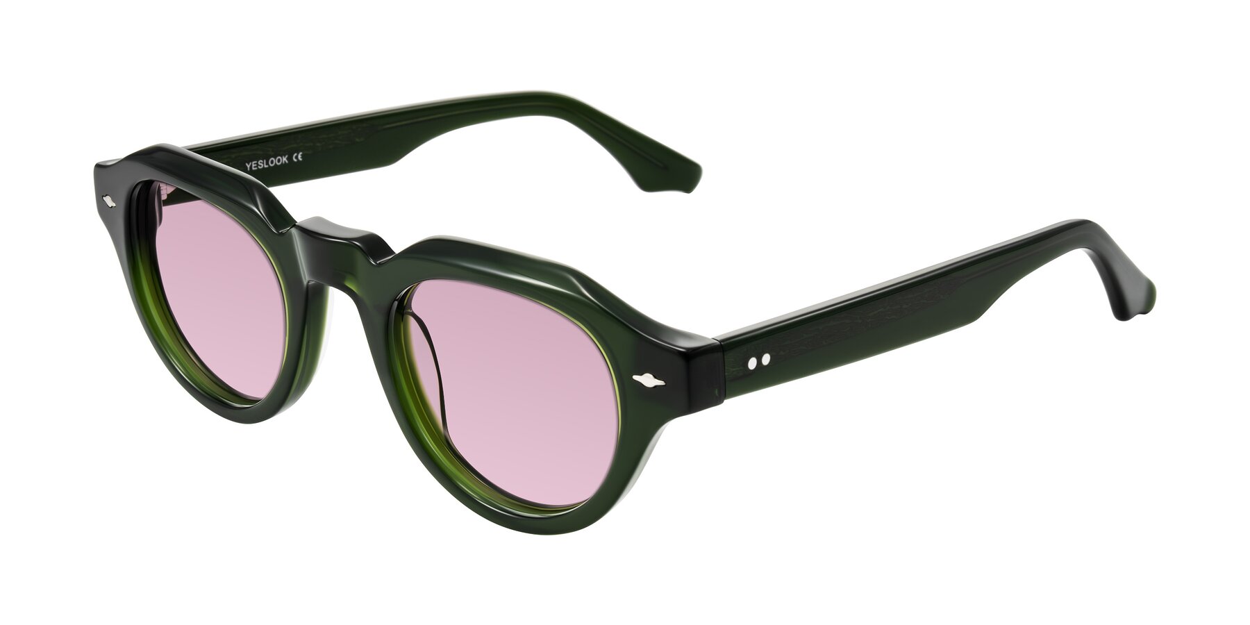 Angle of Ascend in Dark Jade Green with Light Wine Tinted Lenses