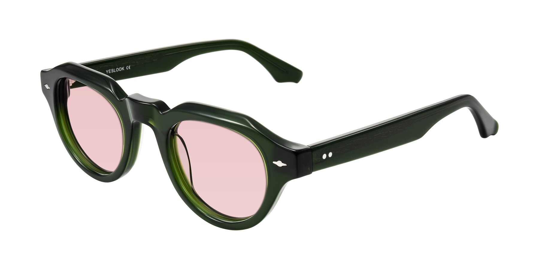 Angle of Ascend in Dark Jade Green with Light Garnet Tinted Lenses