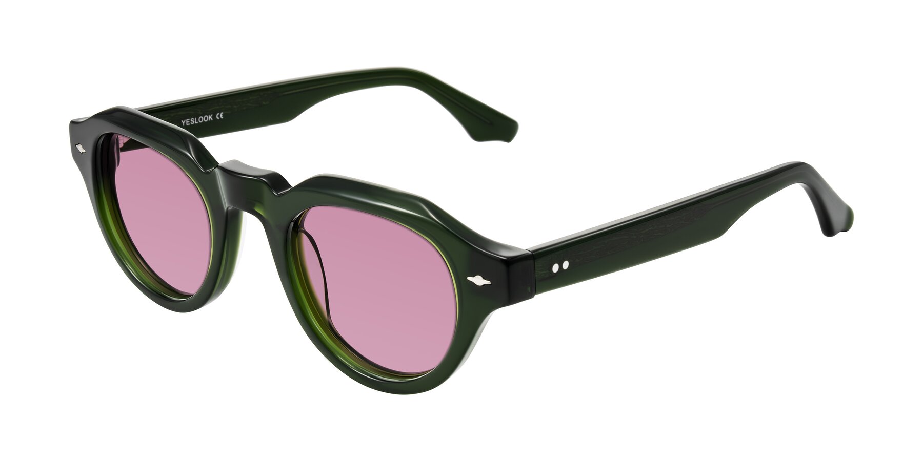 Angle of Ascend in Dark Jade Green with Medium Wine Tinted Lenses