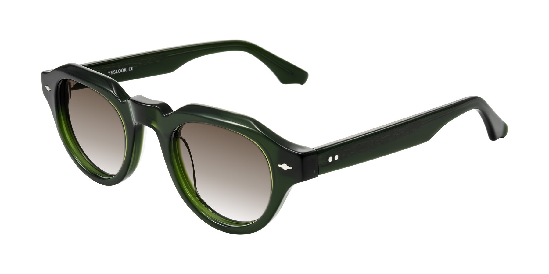 Angle of Ascend in Dark Jade Green with Brown Gradient Lenses