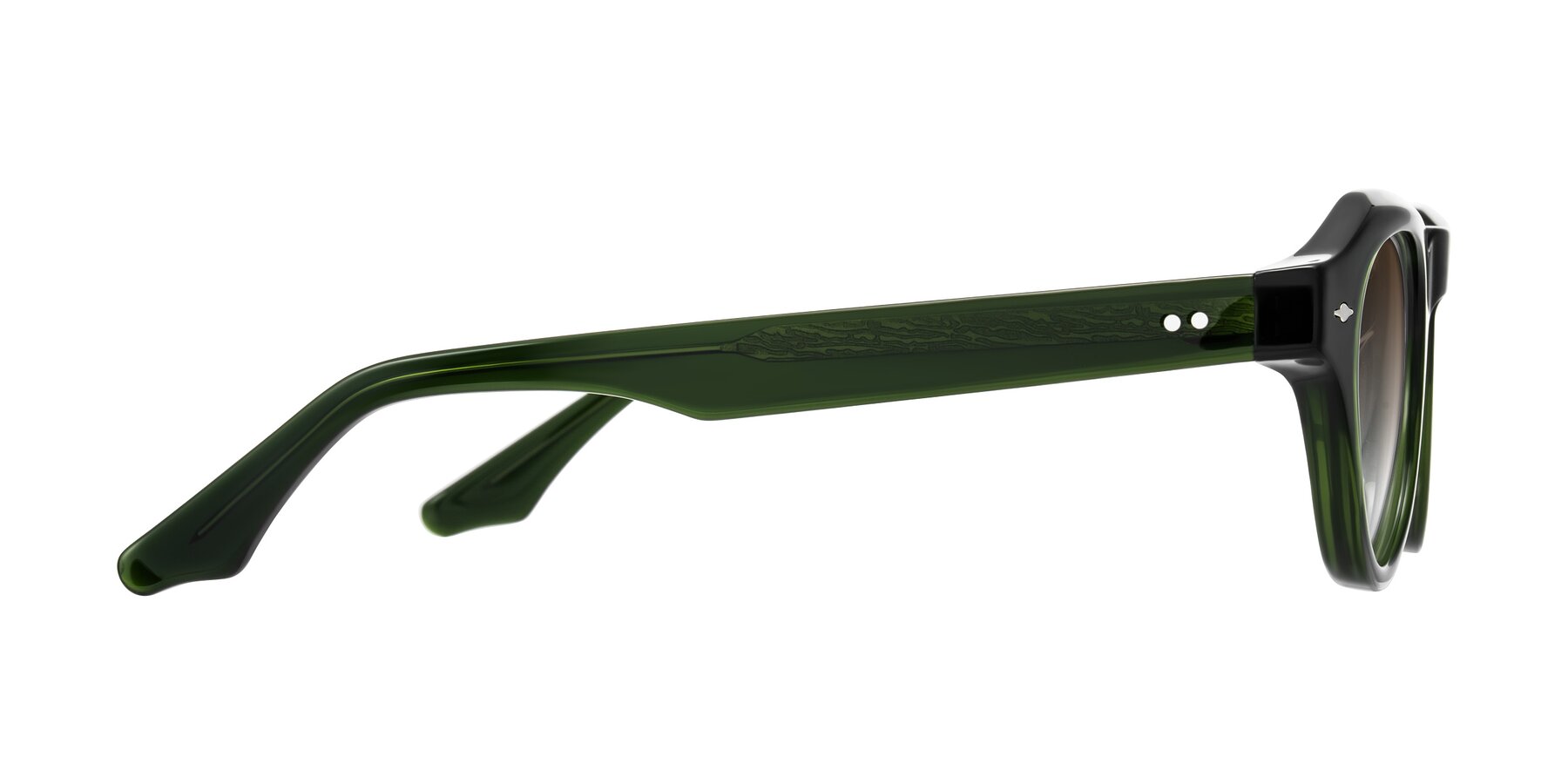 Side of Ascend in Dark Jade Green with Brown Gradient Lenses