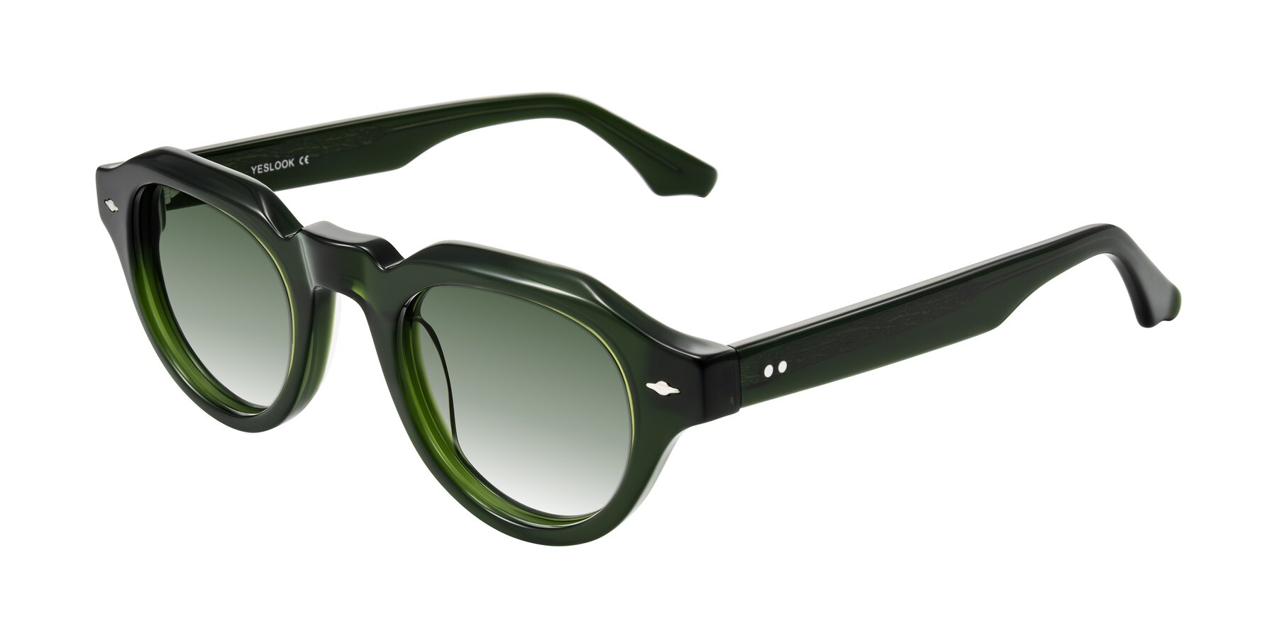 Angle of Ascend in Dark Jade Green with Green Gradient Lenses