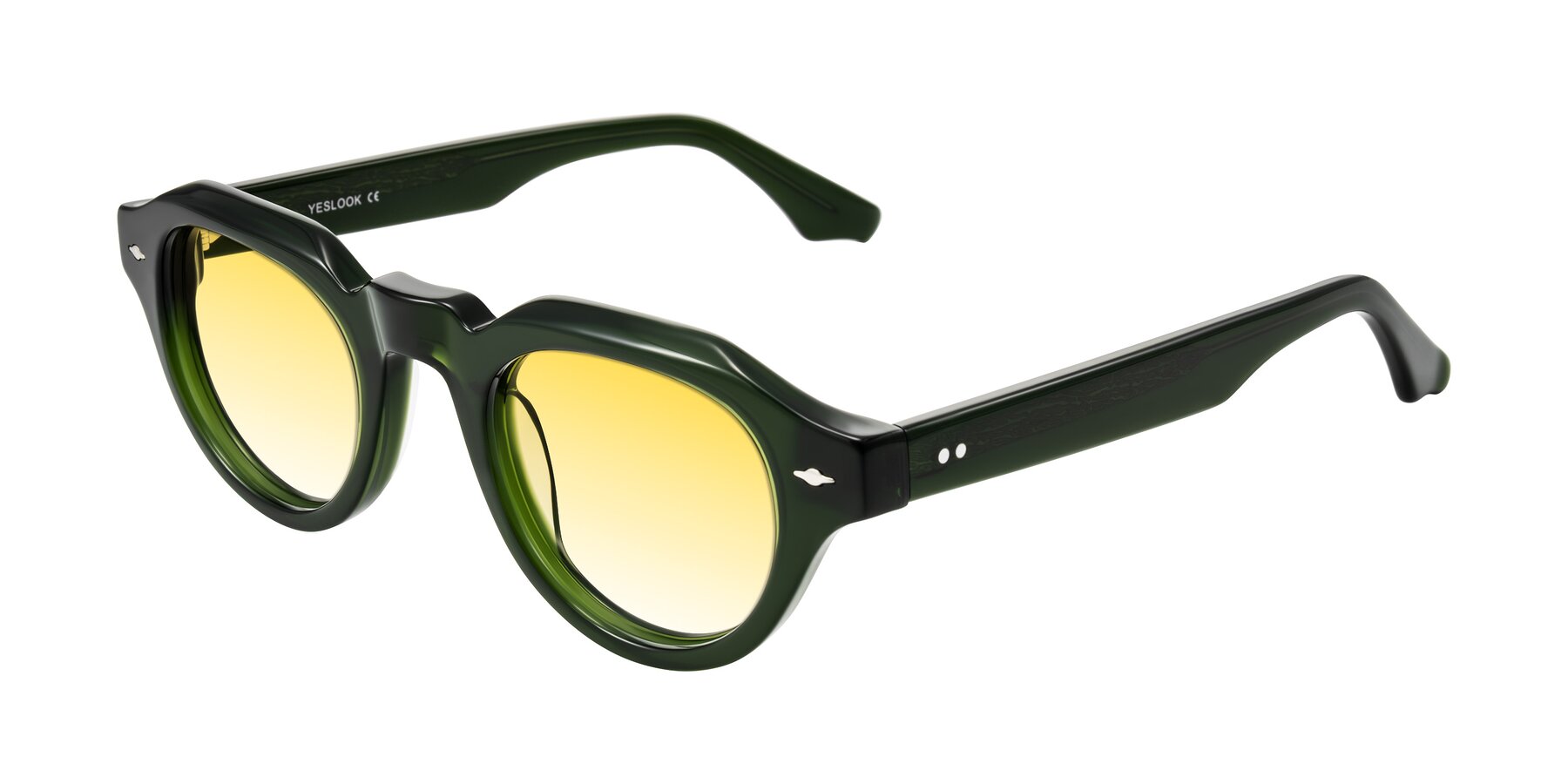 Angle of Ascend in Dark Jade Green with Yellow Gradient Lenses