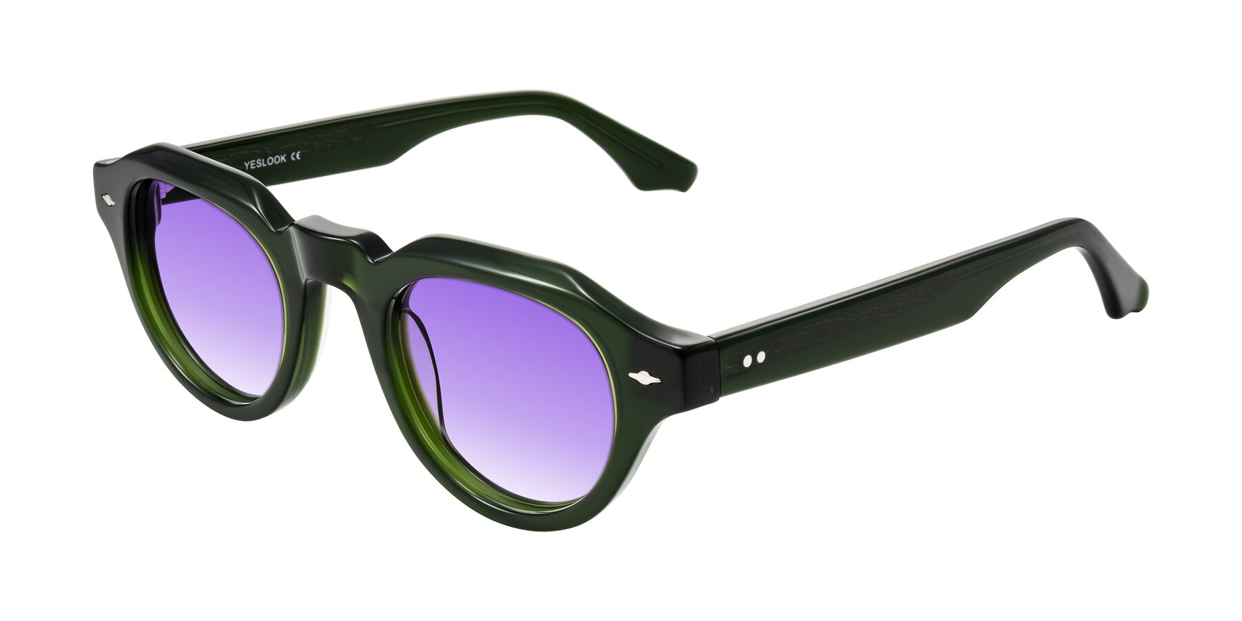 Angle of Ascend in Dark Jade Green with Purple Gradient Lenses