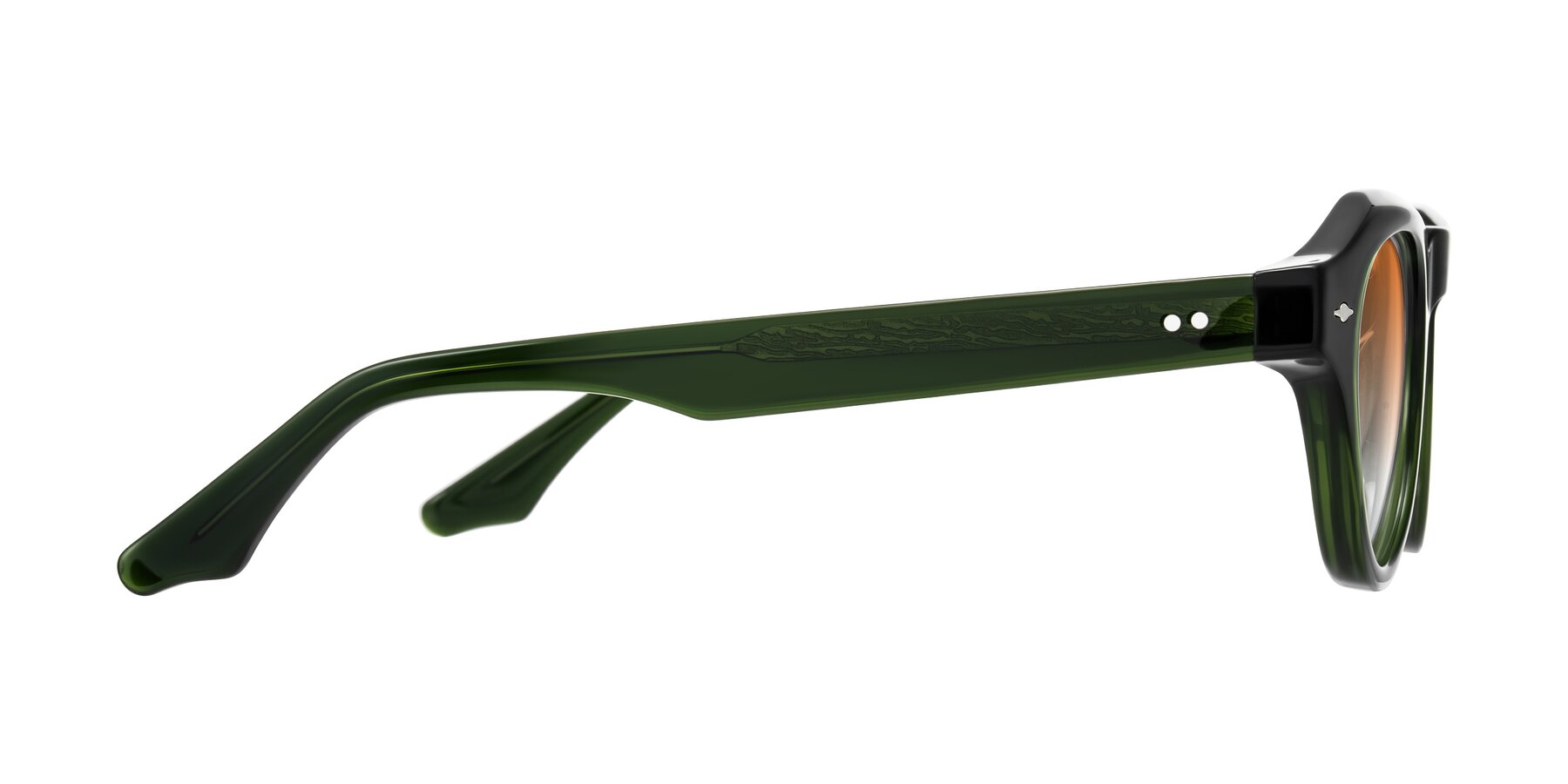 Side of Ascend in Dark Jade Green with Orange Gradient Lenses
