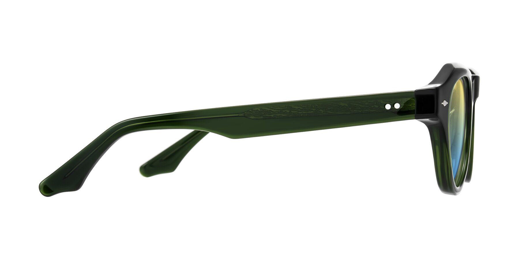 Side of Ascend in Dark Jade Green with Yellow / Blue Gradient Lenses