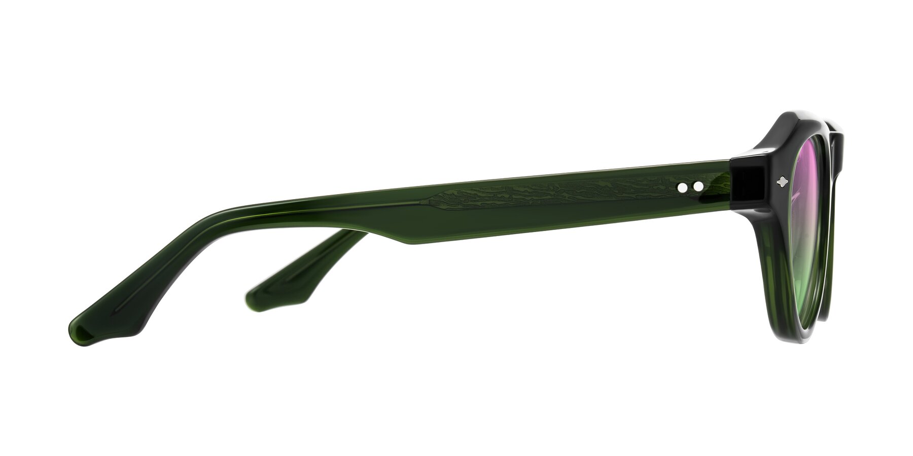 Side of Ascend in Dark Jade Green with Pink / Green Gradient Lenses