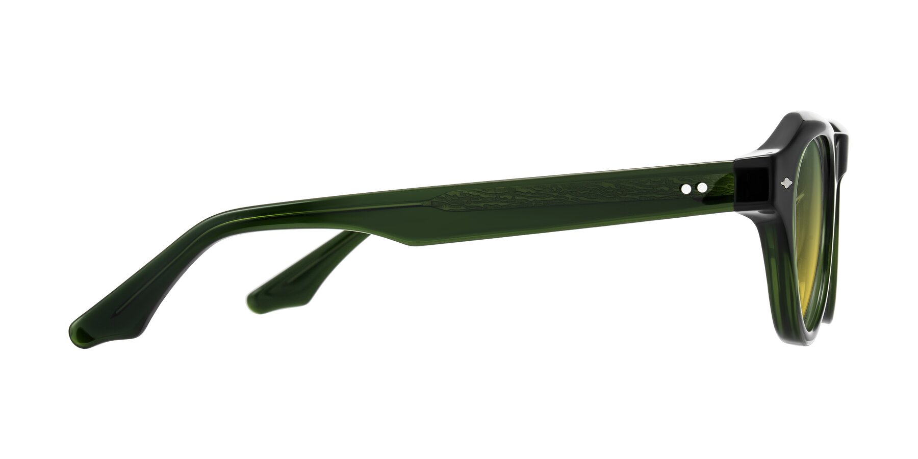 Side of Ascend in Dark Jade Green with Green / Yellow Gradient Lenses