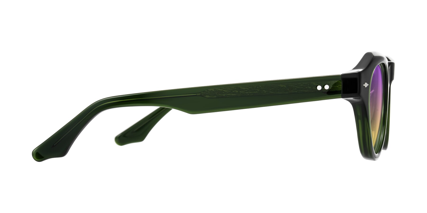 Side of Ascend in Dark Jade Green with Purple / Yellow Gradient Lenses