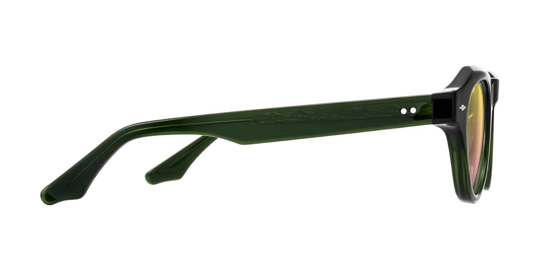 Side of Ascend in Dark Jade Green with Yellow / Pink Gradient Lenses