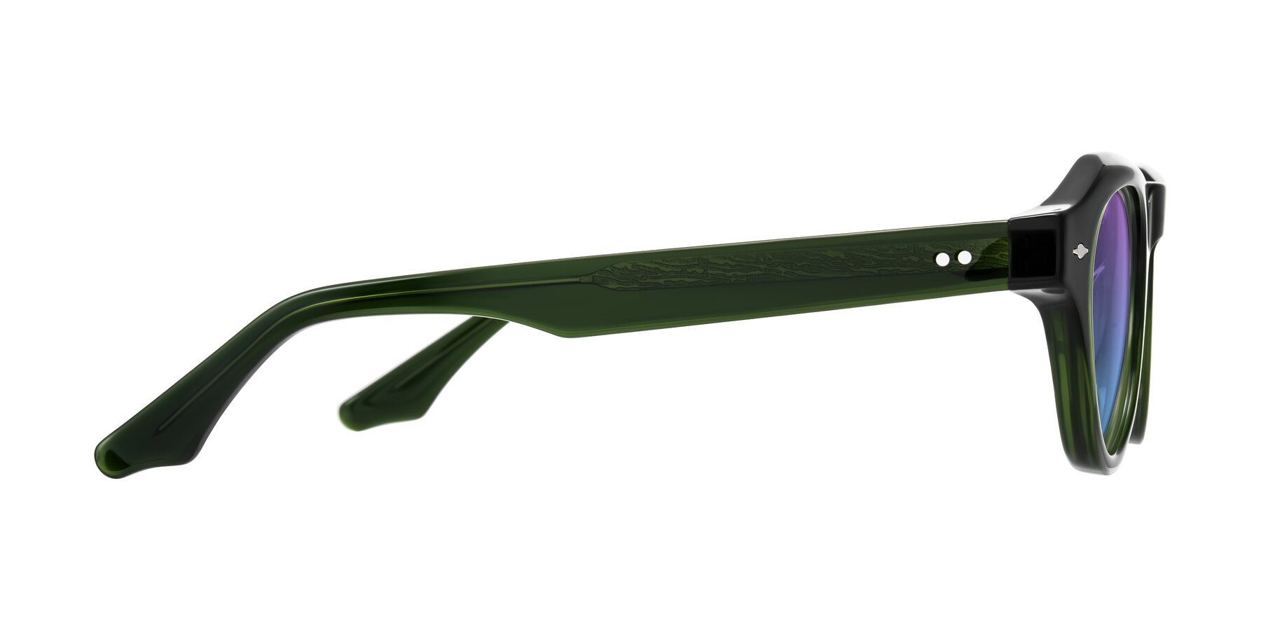 Side of Ascend in Dark Jade Green with Purple / Blue Gradient Lenses