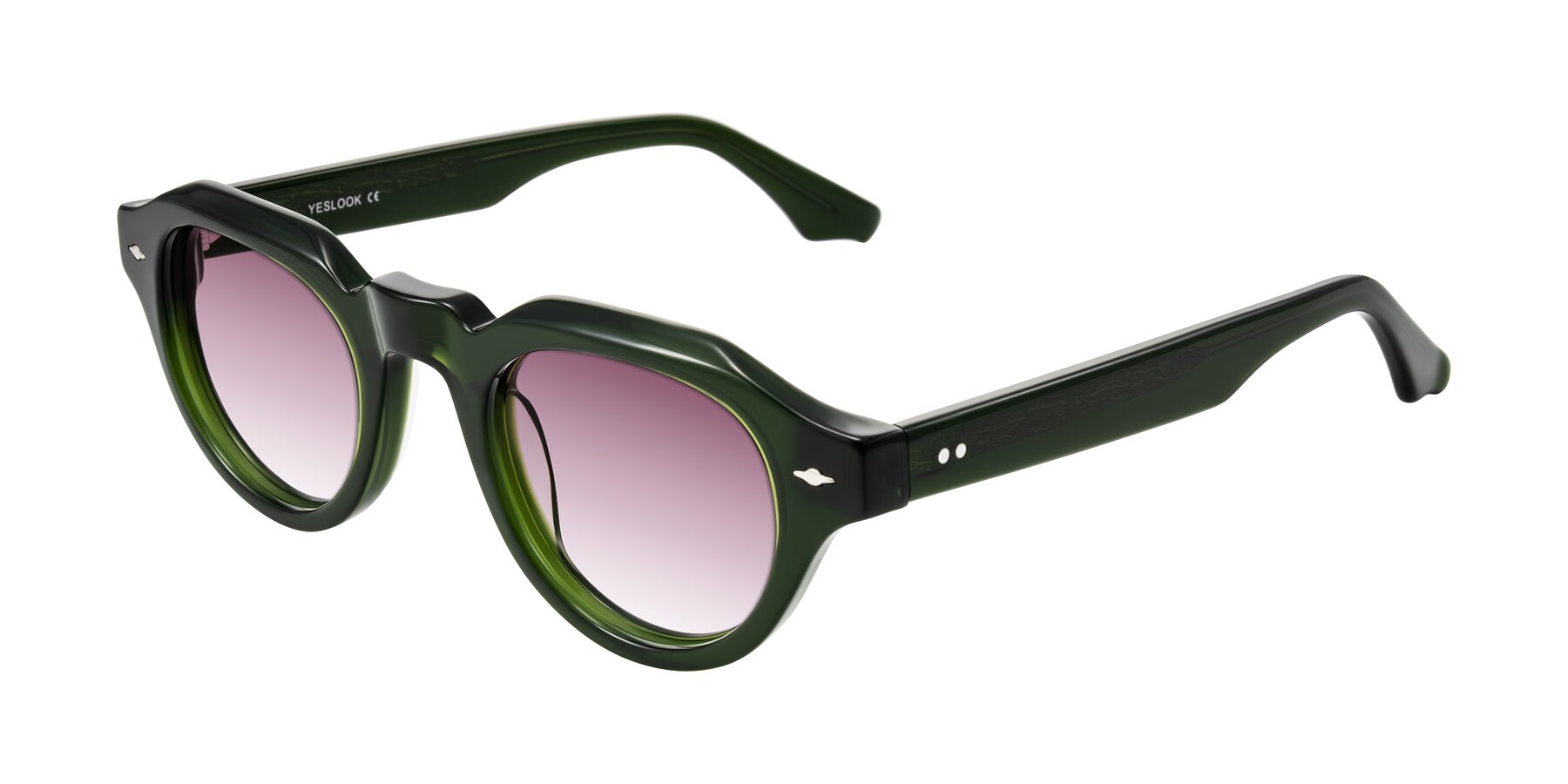 Angle of Ascend in Dark Jade Green with Wine Gradient Lenses