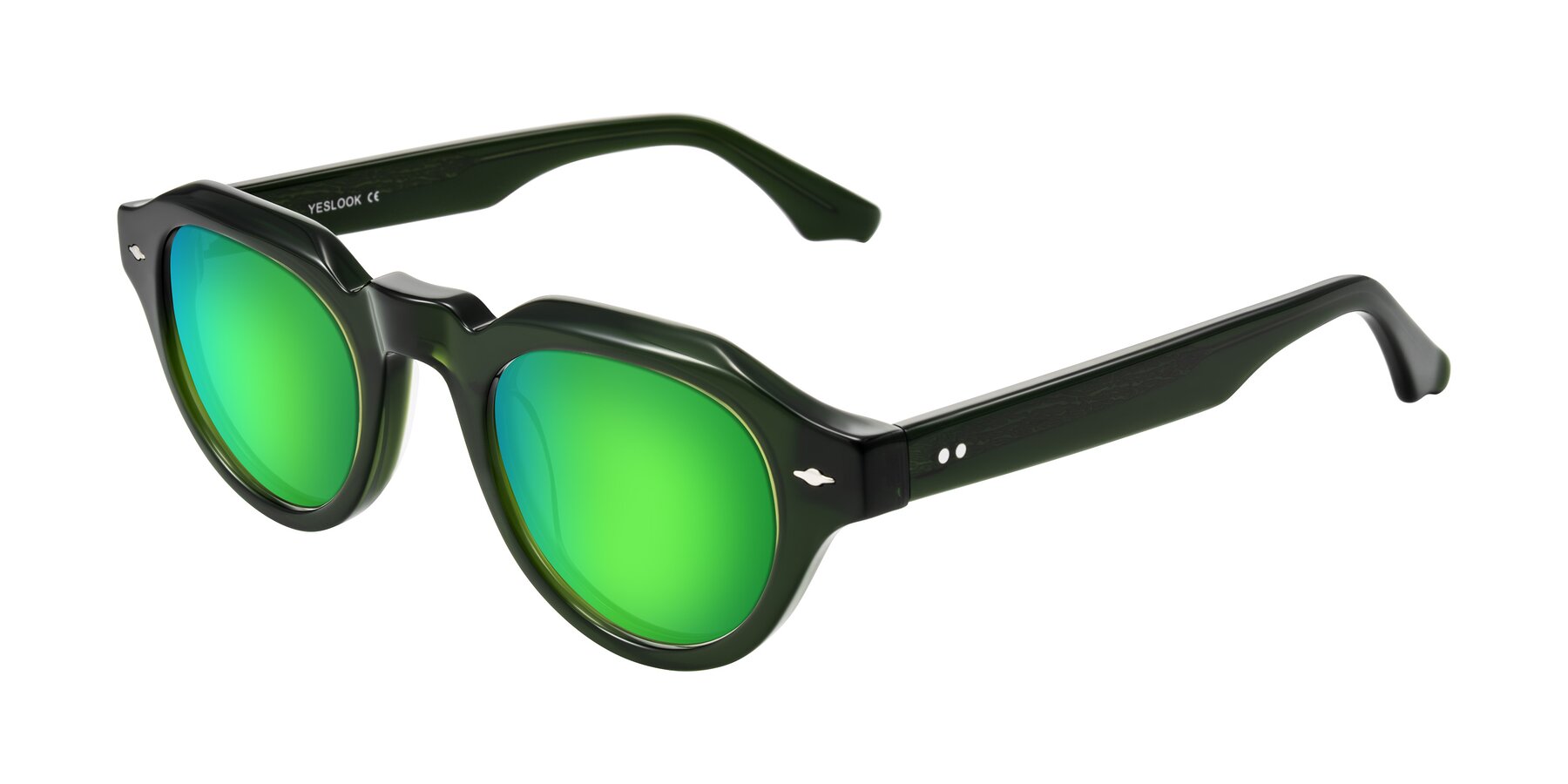 Angle of Ascend in Dark Jade Green with Green Mirrored Lenses
