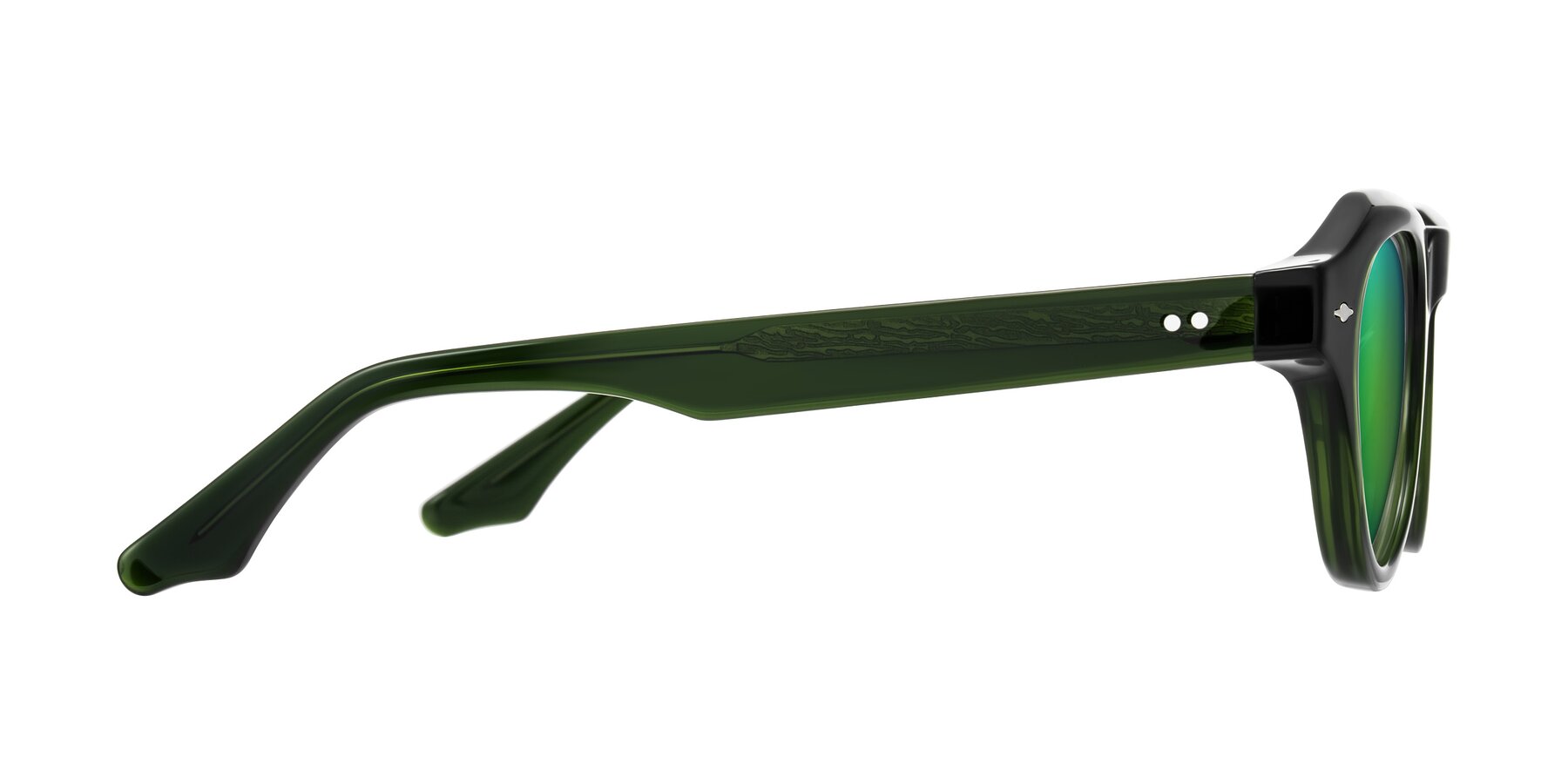 Side of Ascend in Dark Jade Green with Green Mirrored Lenses