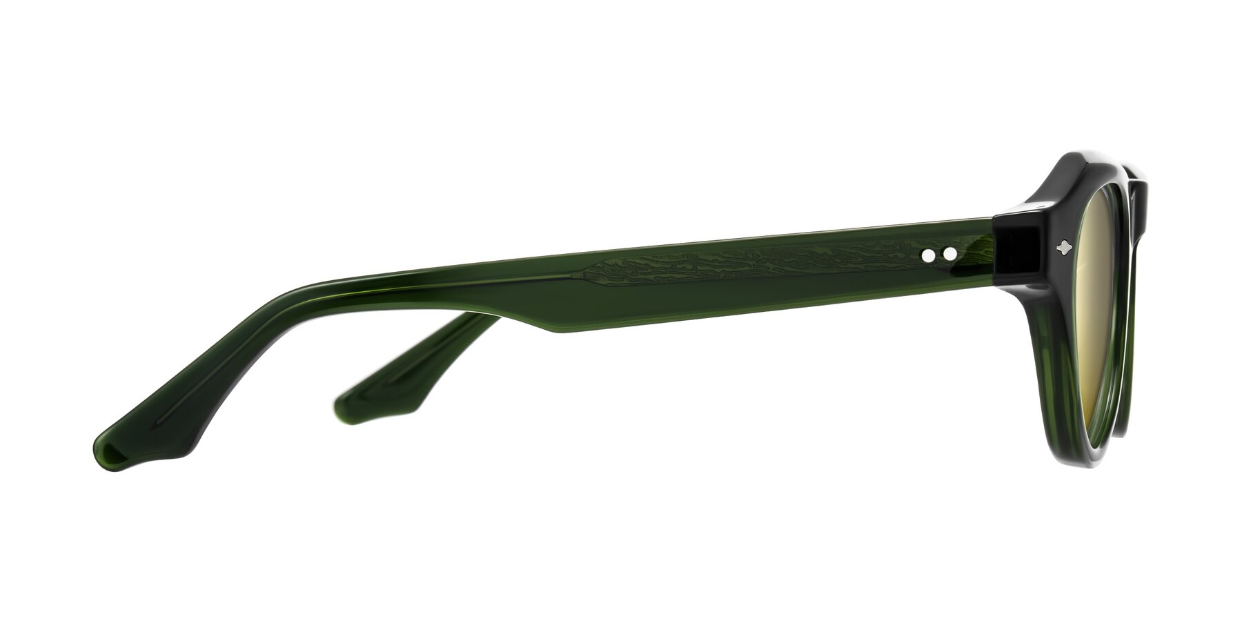 Side of Ascend in Dark Jade Green with Gold Mirrored Lenses