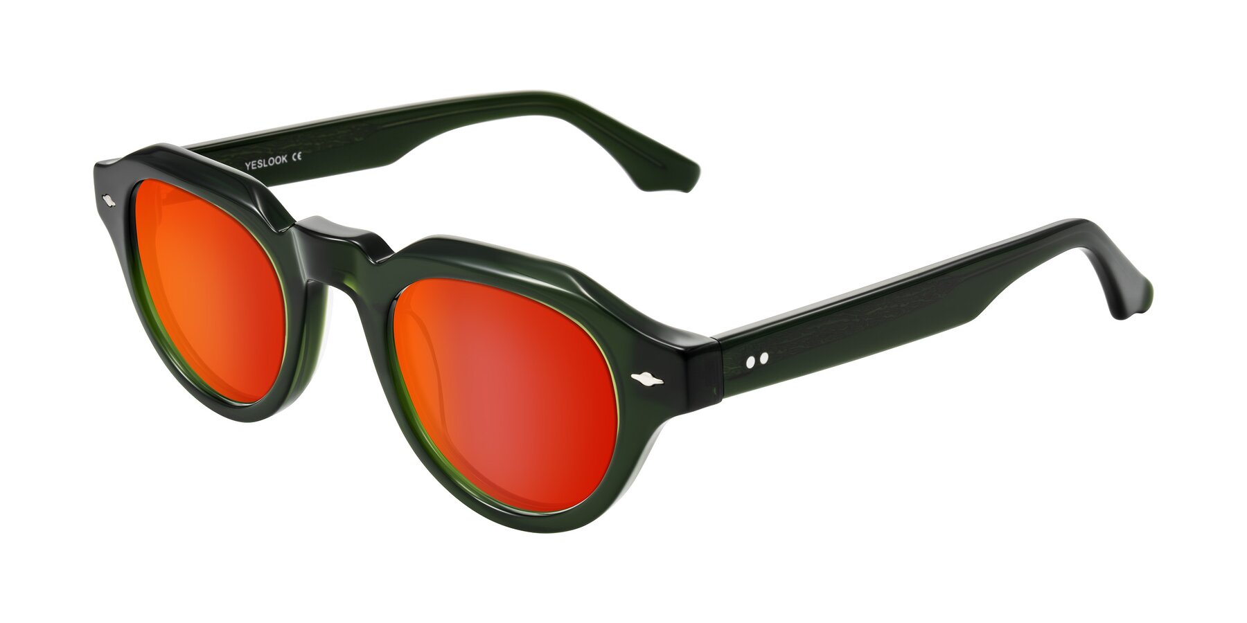 Angle of Ascend in Dark Jade Green with Red Gold Mirrored Lenses