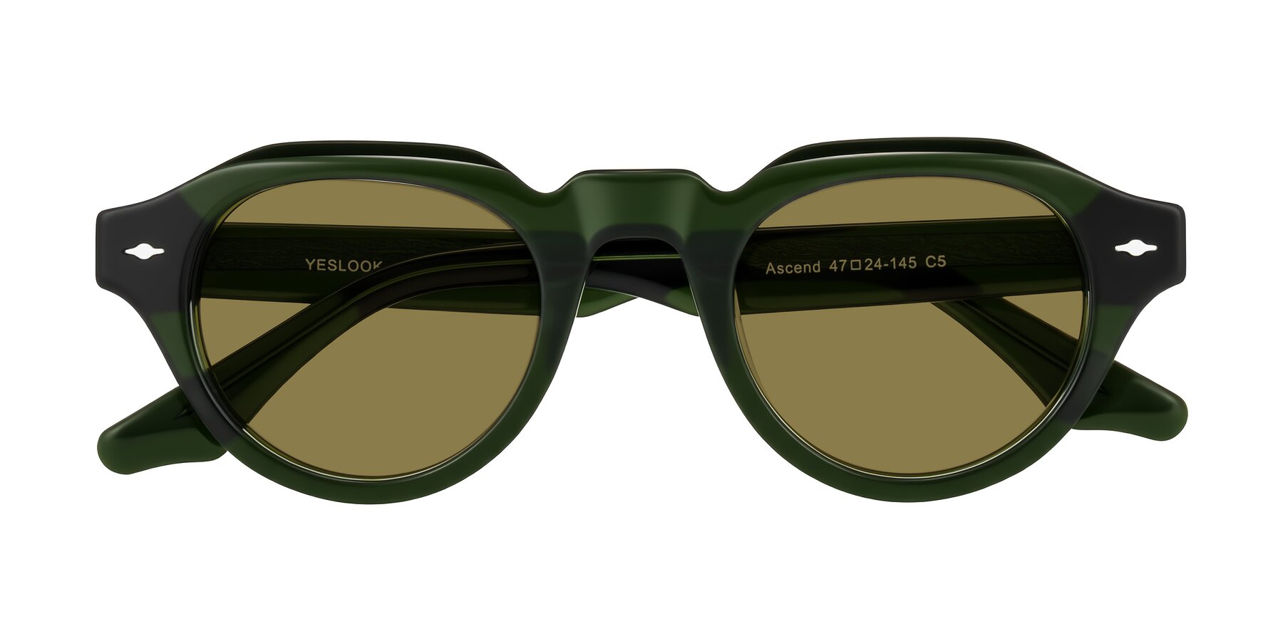 Folded Front of Ascend in Dark Jade Green with Brown Polarized Lenses