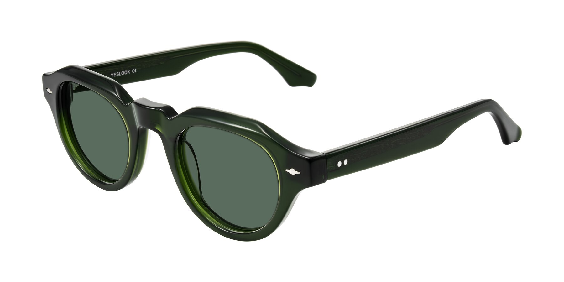Angle of Ascend in Dark Jade Green with Green Polarized Lenses