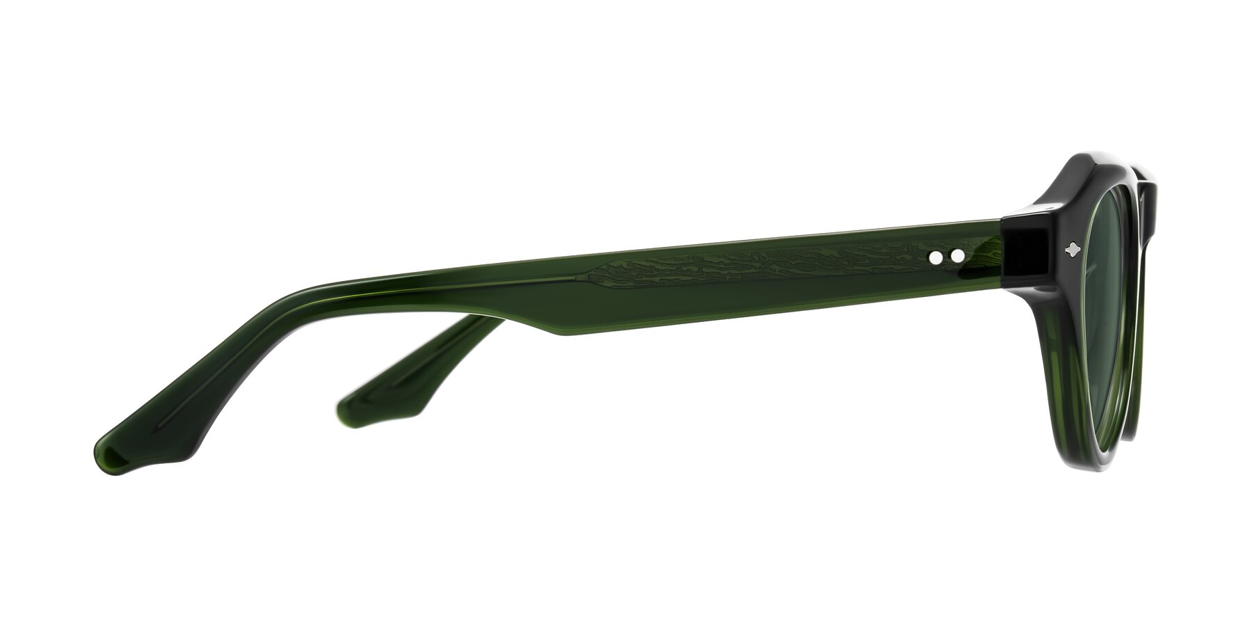 Side of Ascend in Dark Jade Green with Green Polarized Lenses