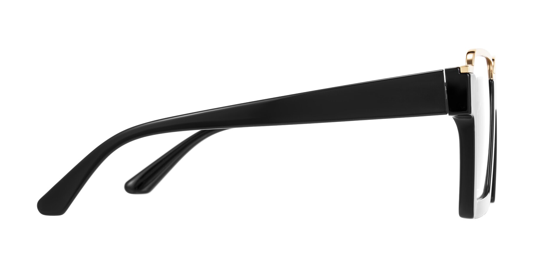 Side of Reyes in Black with Clear Reading Eyeglass Lenses