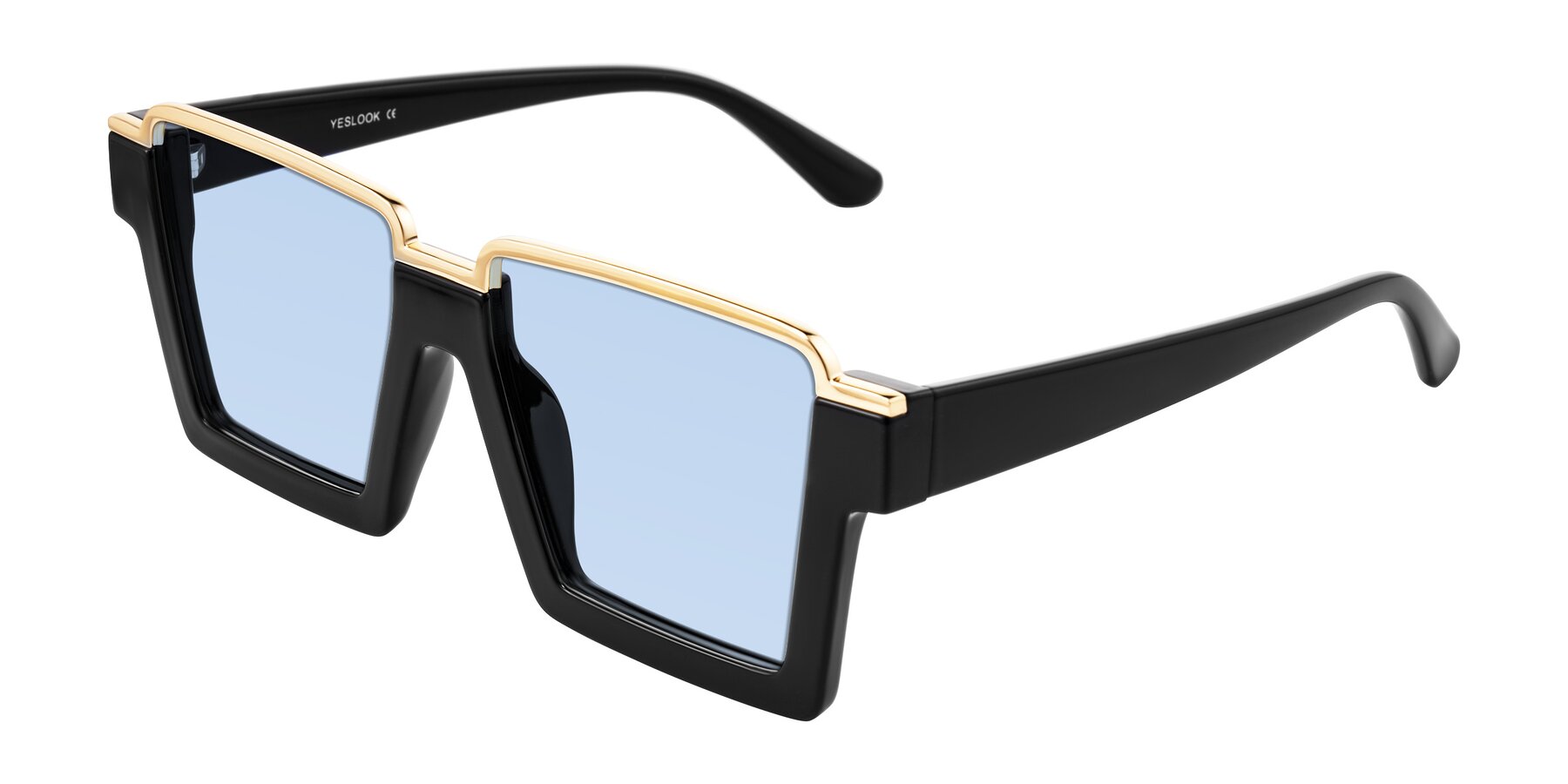 Angle of Reyes in Black with Light Blue Tinted Lenses